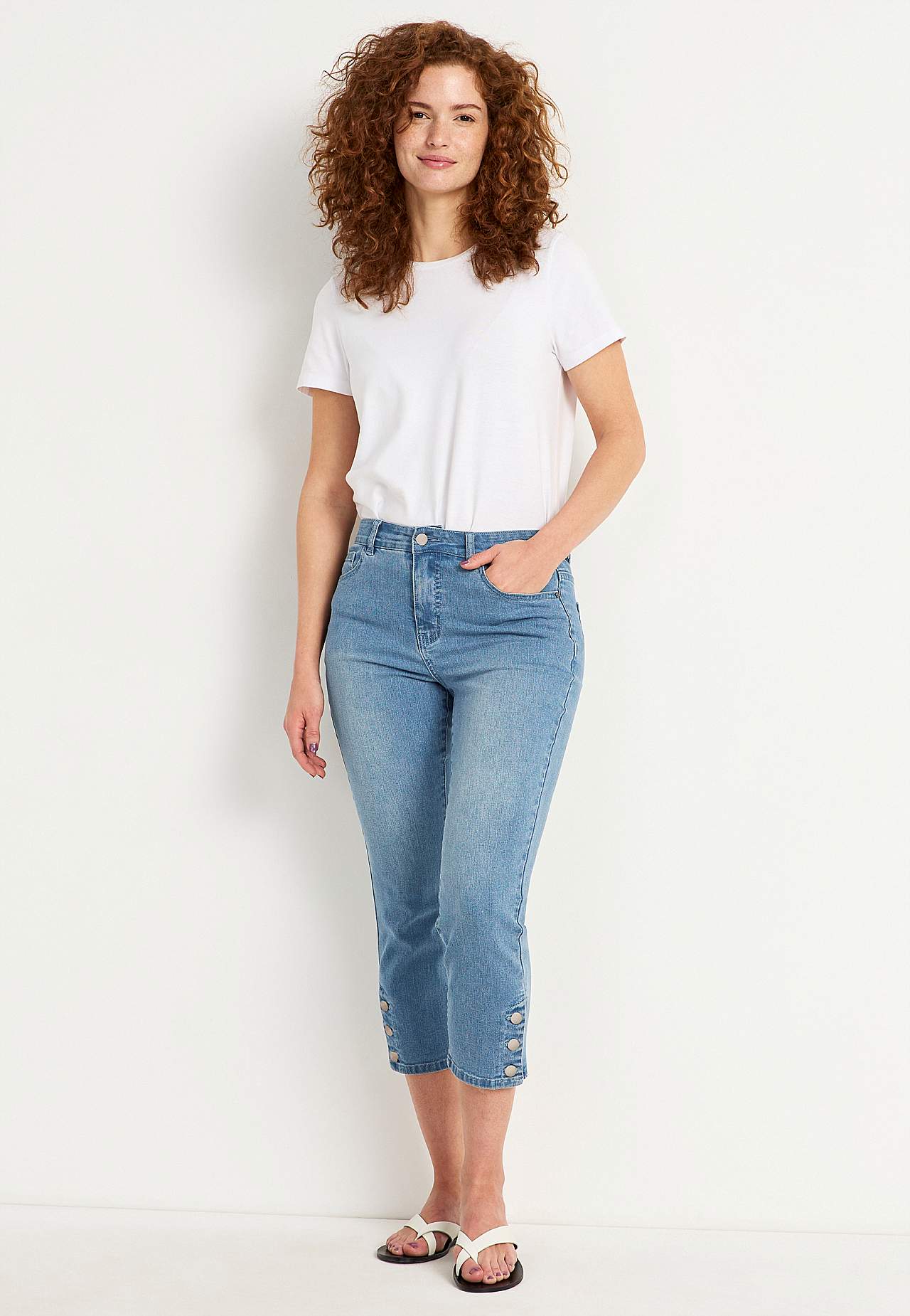 Cropped jeans met vijf zakken ontwerp