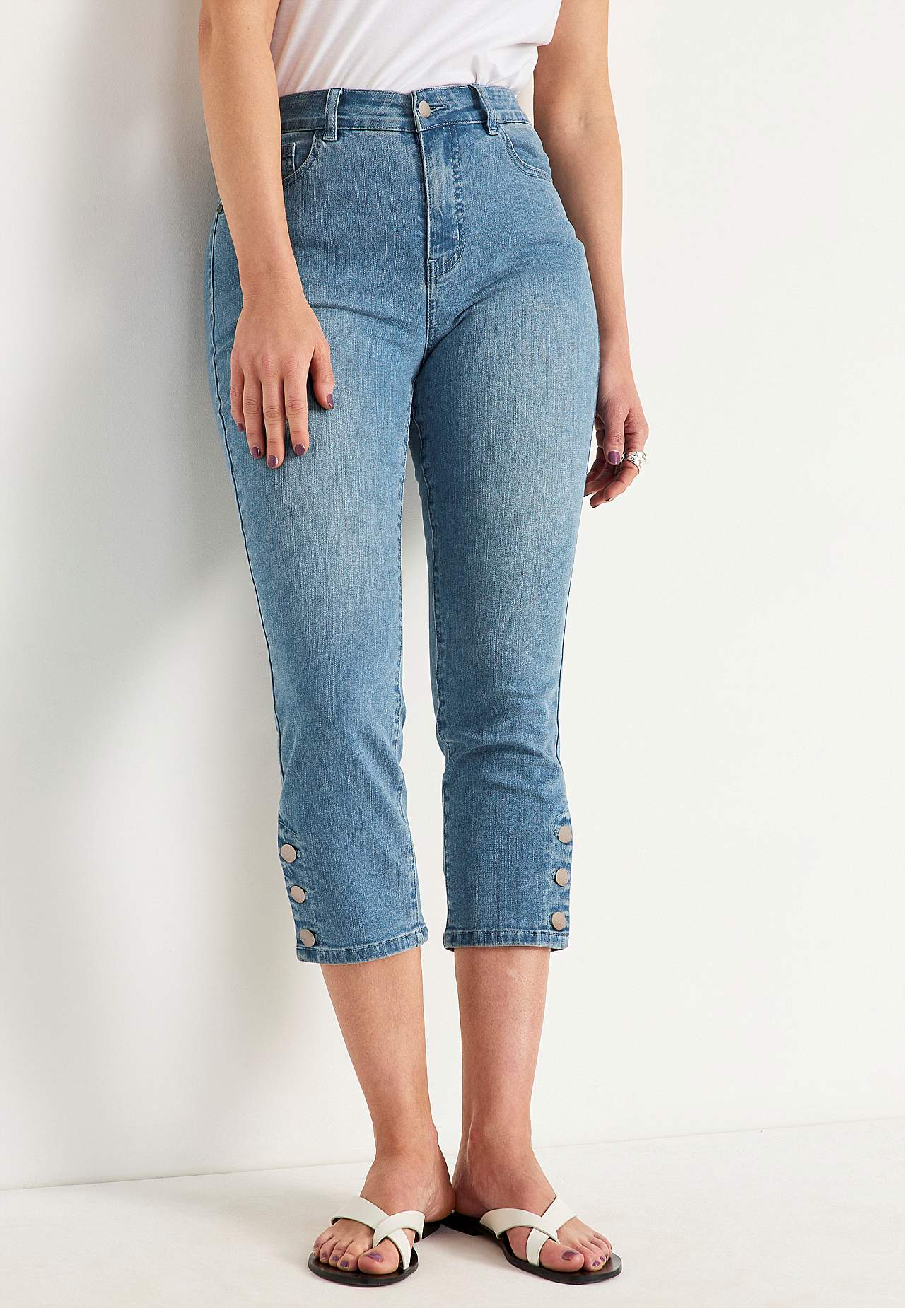 Cropped jeans met vijf zakken ontwerp