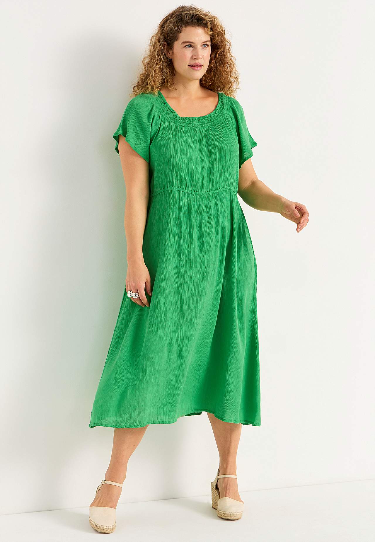 Jurk van viscose-crêpe Ally