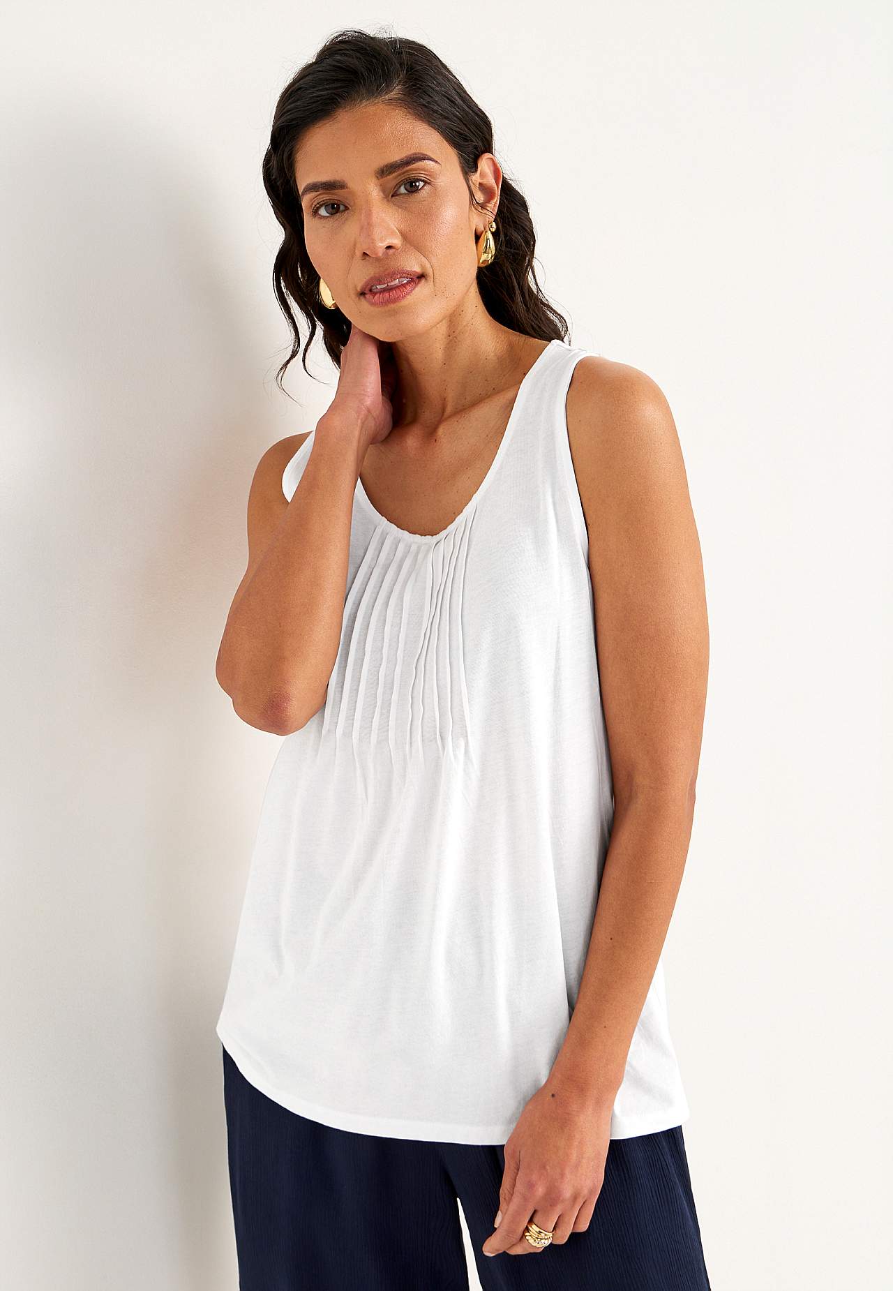 Tanktop met decoratieve plooien