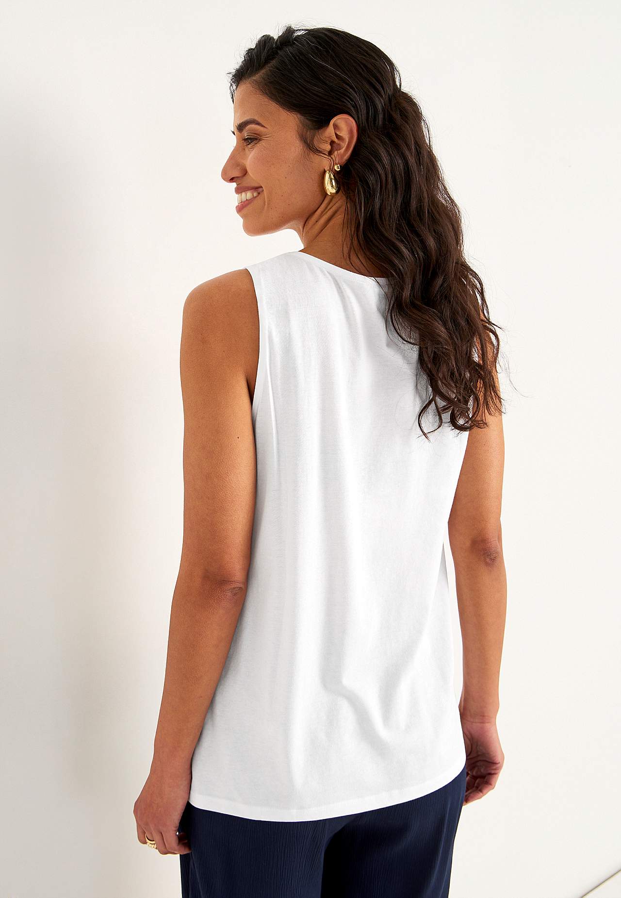 Tanktop met decoratieve plooien