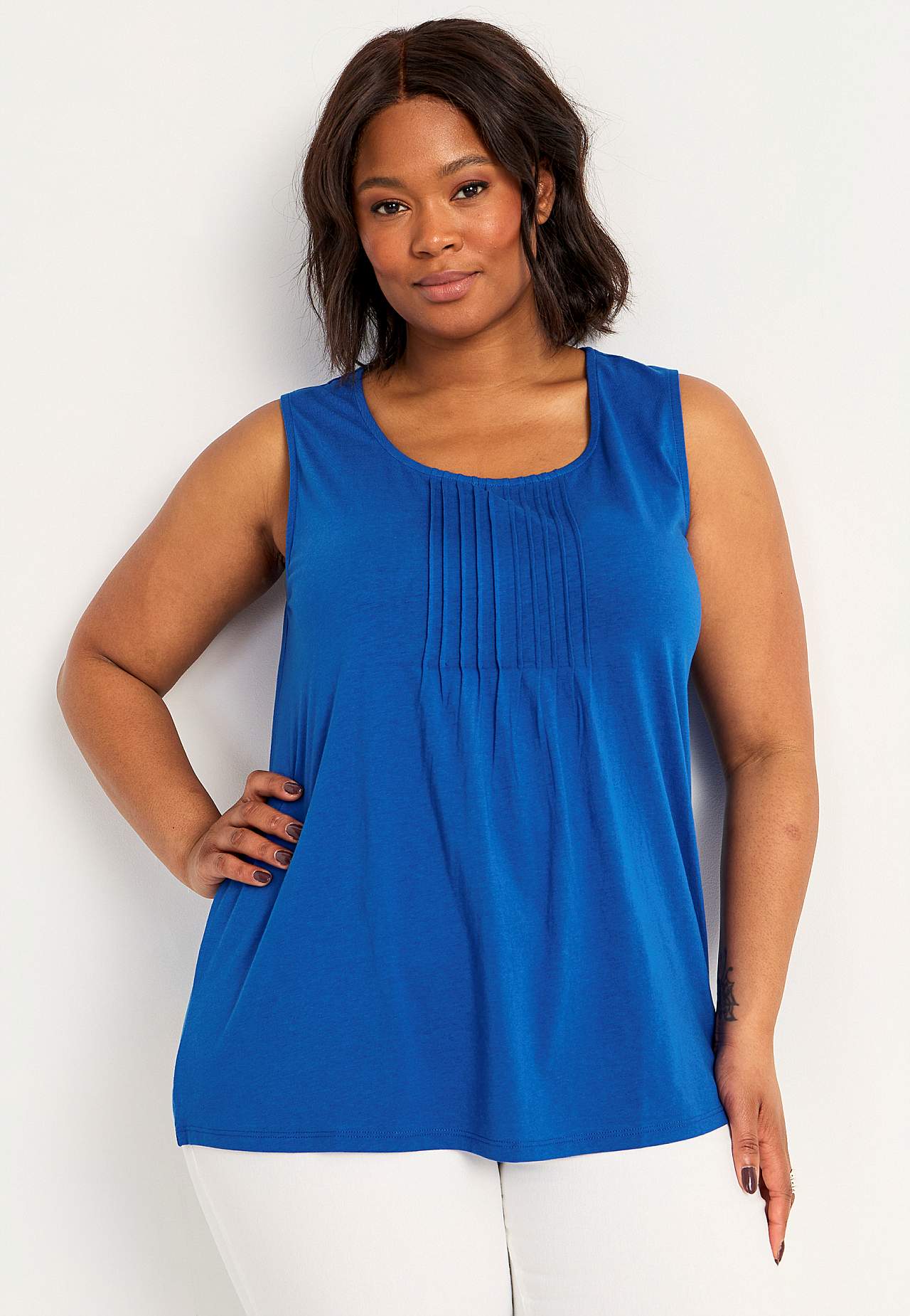 Tanktop met decoratieve plooien