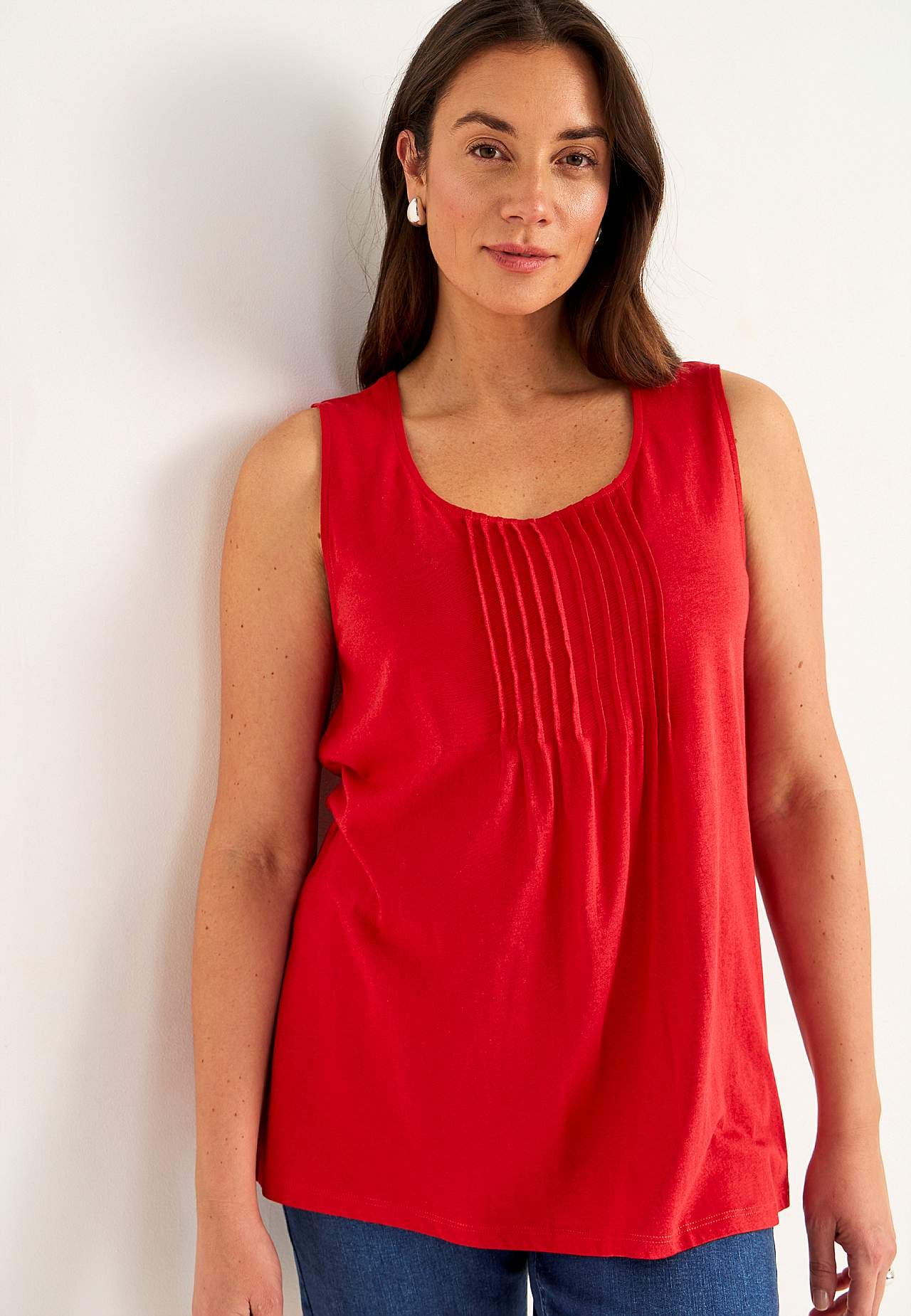 Tanktop met decoratieve plooien