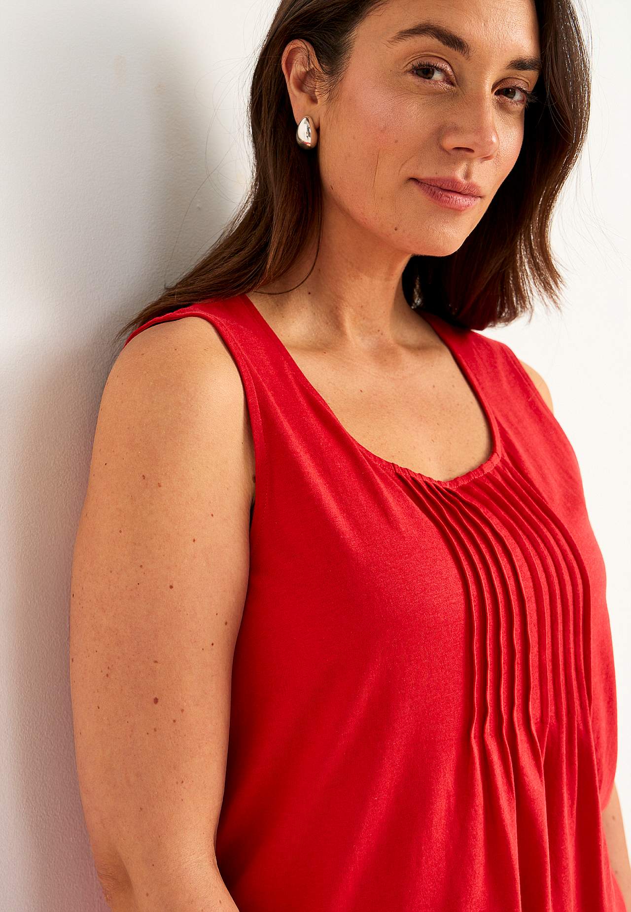 Tanktop met decoratieve plooien