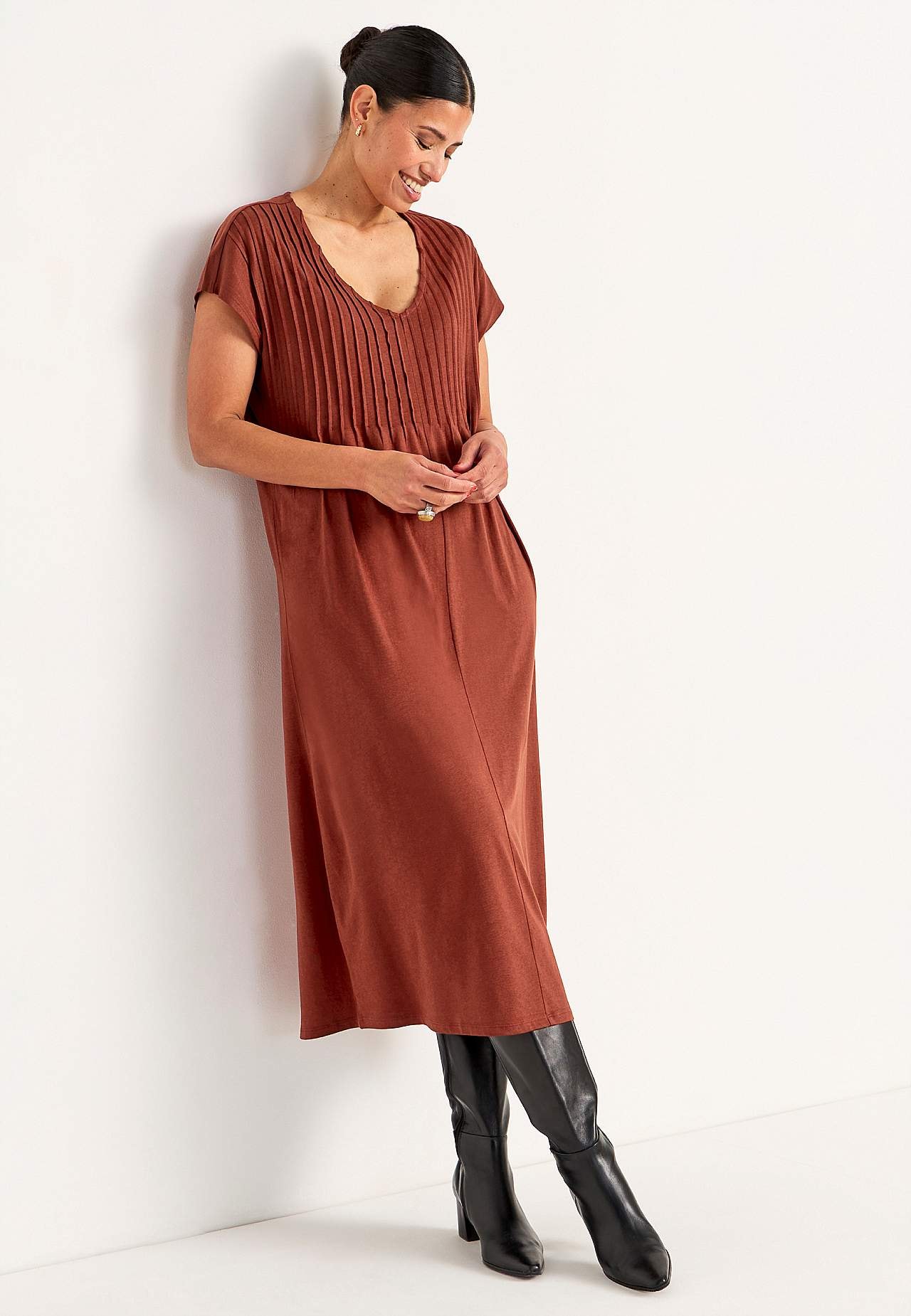 Kaftanjurk van tricot