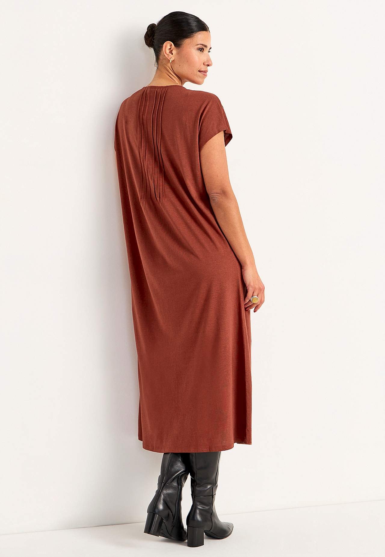 Kaftanjurk van tricot