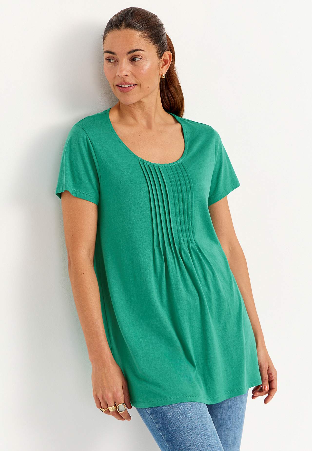 Jersey tuniek met korte mouwen