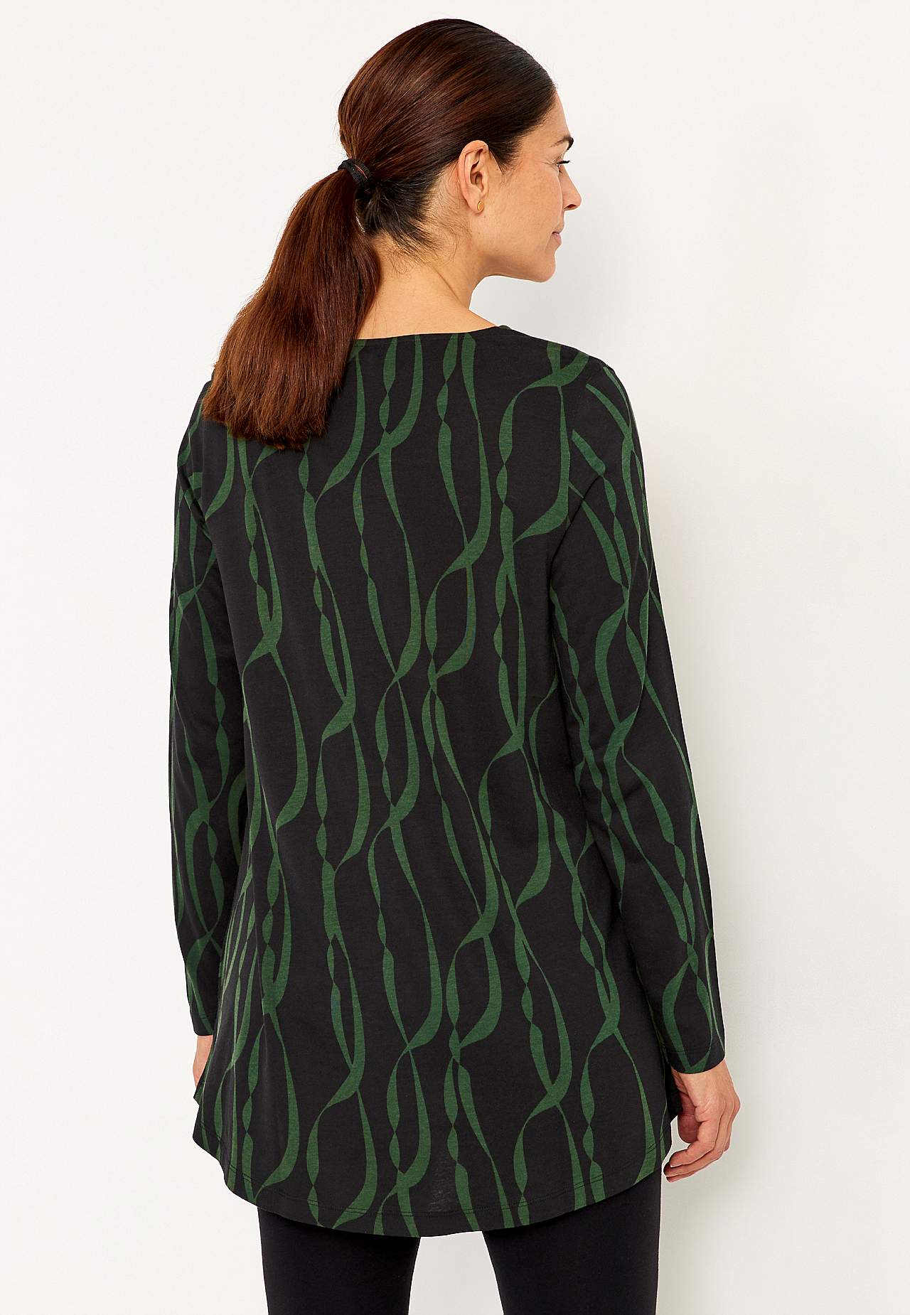 Patroonvormige jersey tuniek met zakken