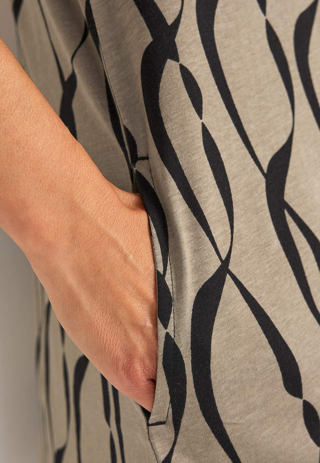 Patroonvormige jersey tuniek met zakken