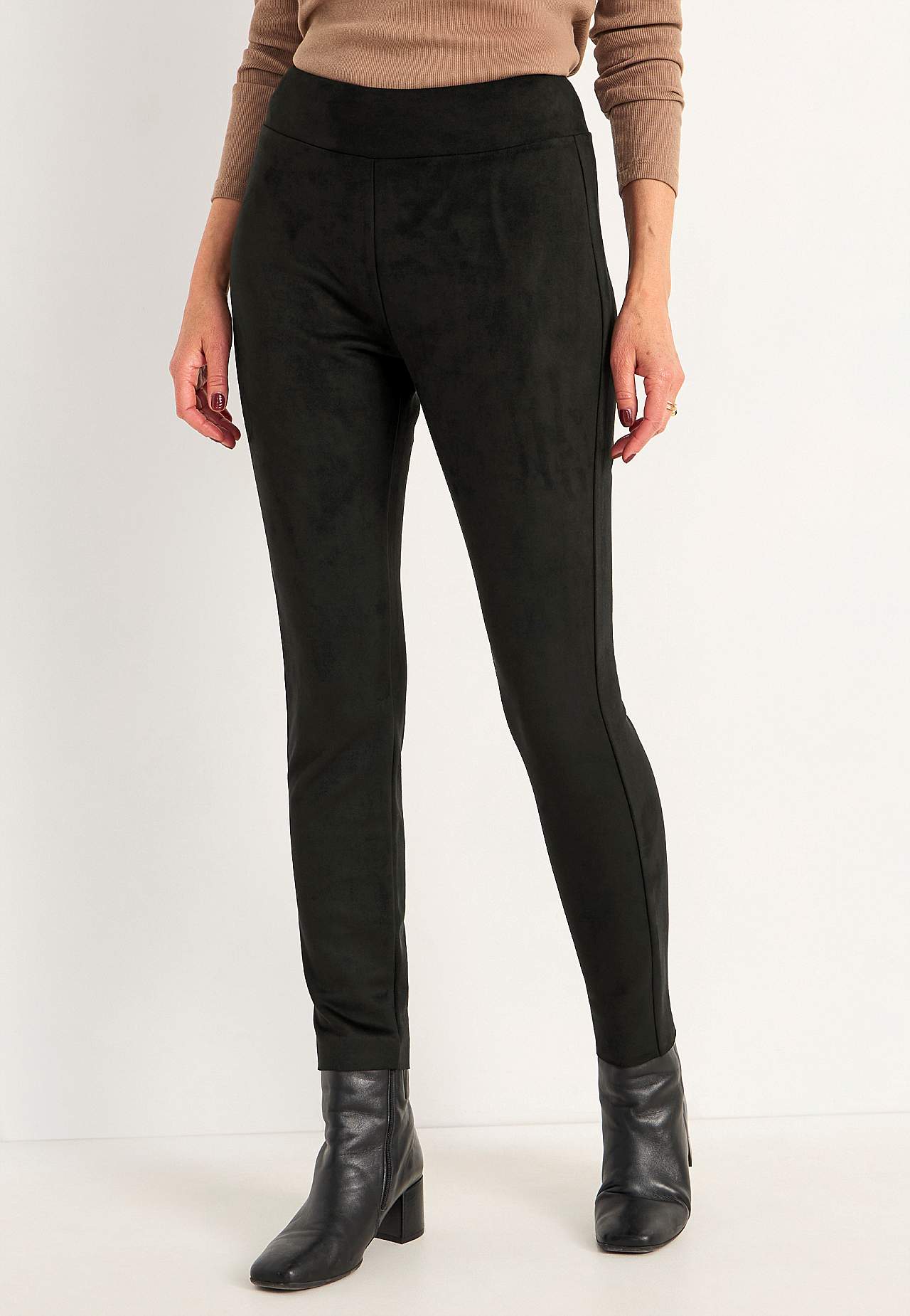 Legging met suède-look