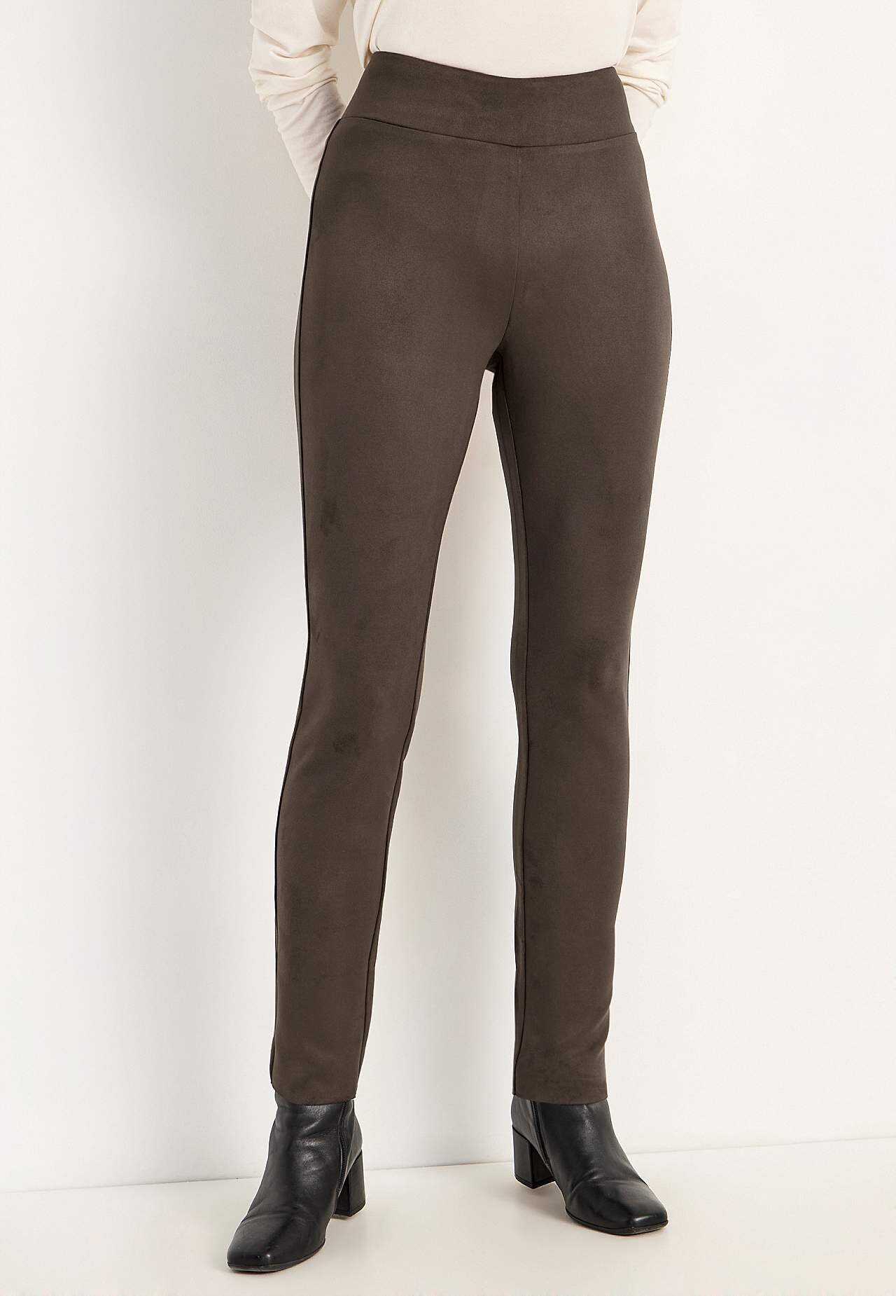 Legging met suède-look