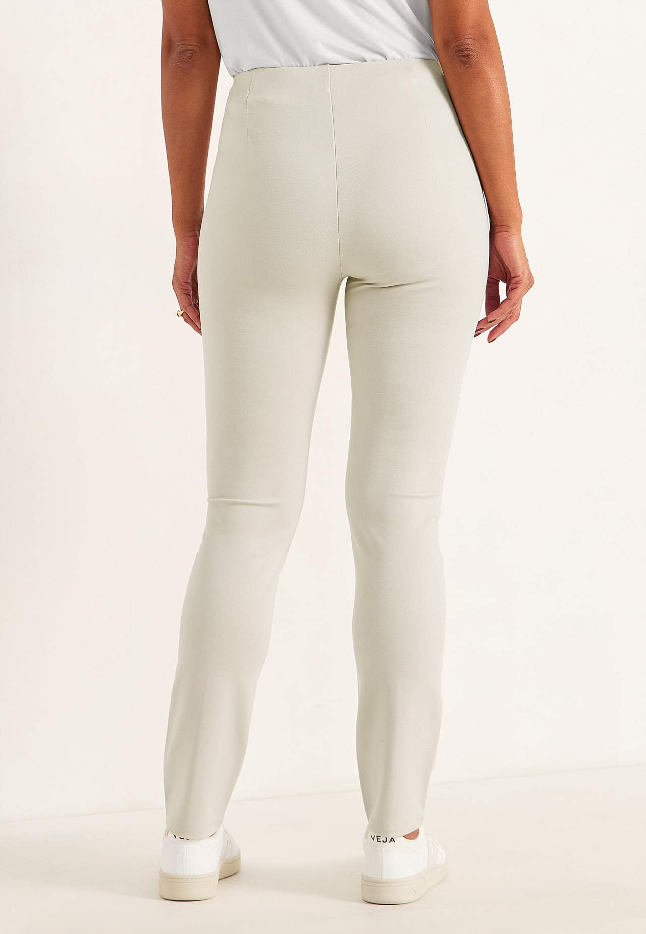 Jersey broek met gestikte vouwen