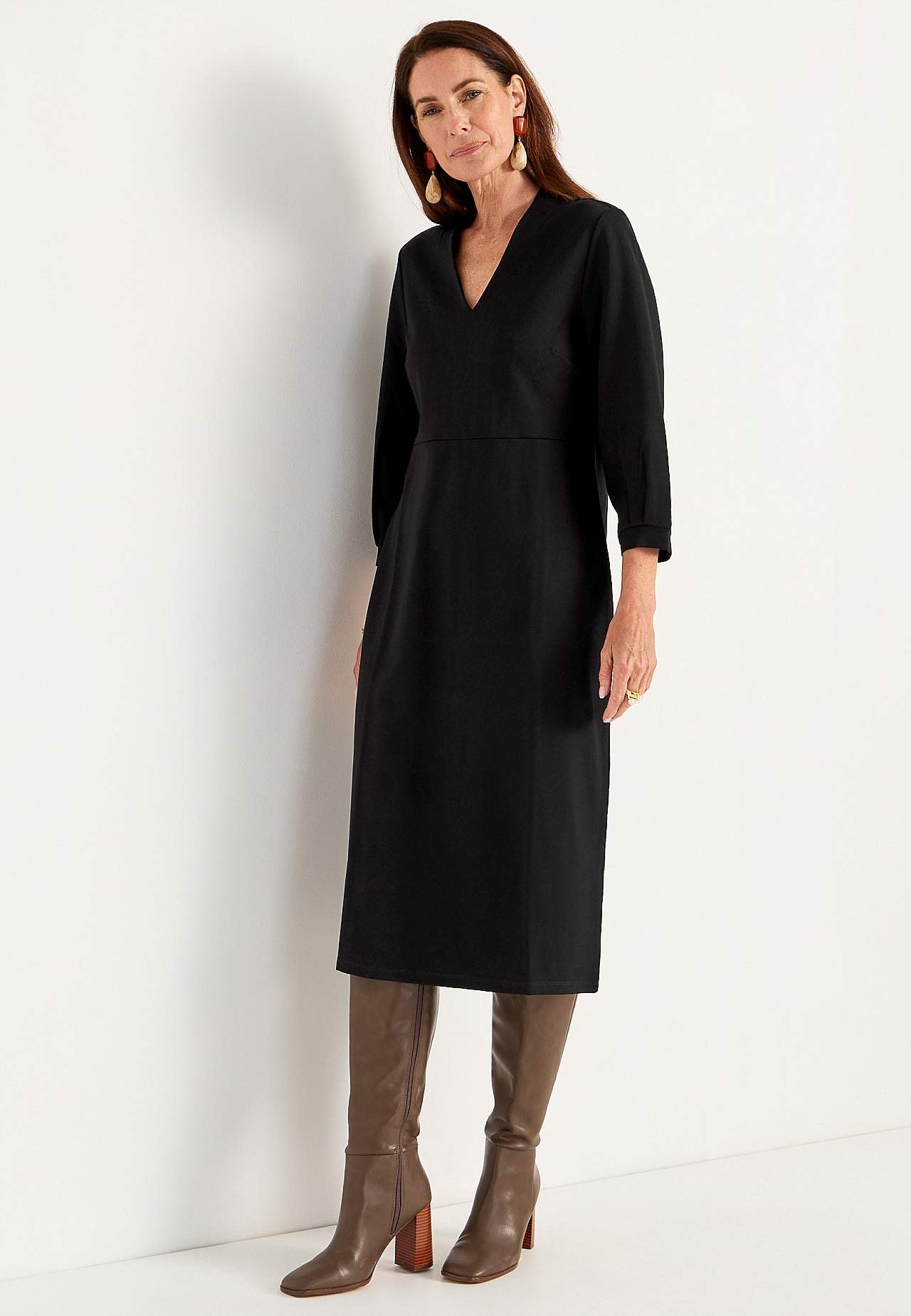 Elegante jerseyjurk met een v-hals Lisa