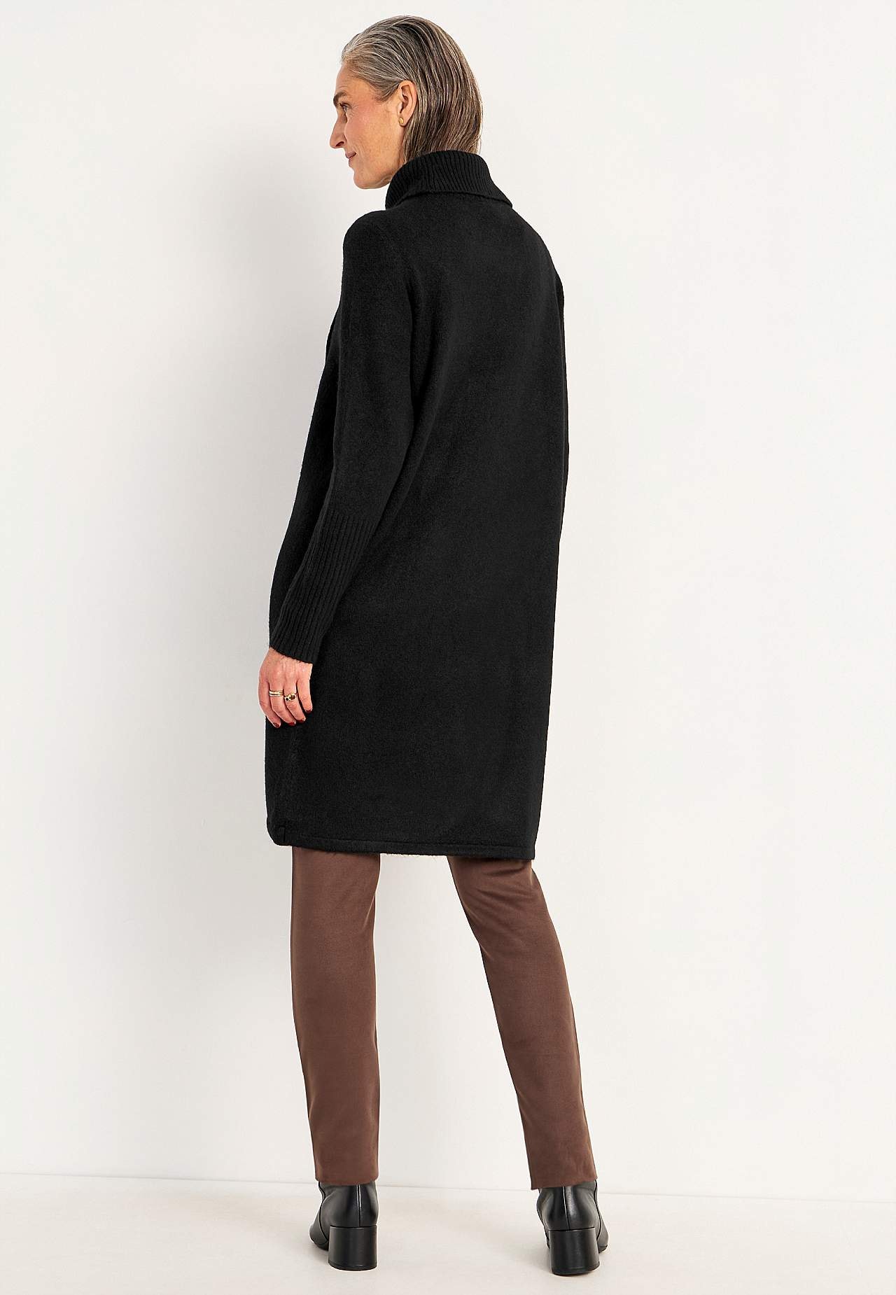 Gebreid polo shirt met wikkel-detail aan de voorkant