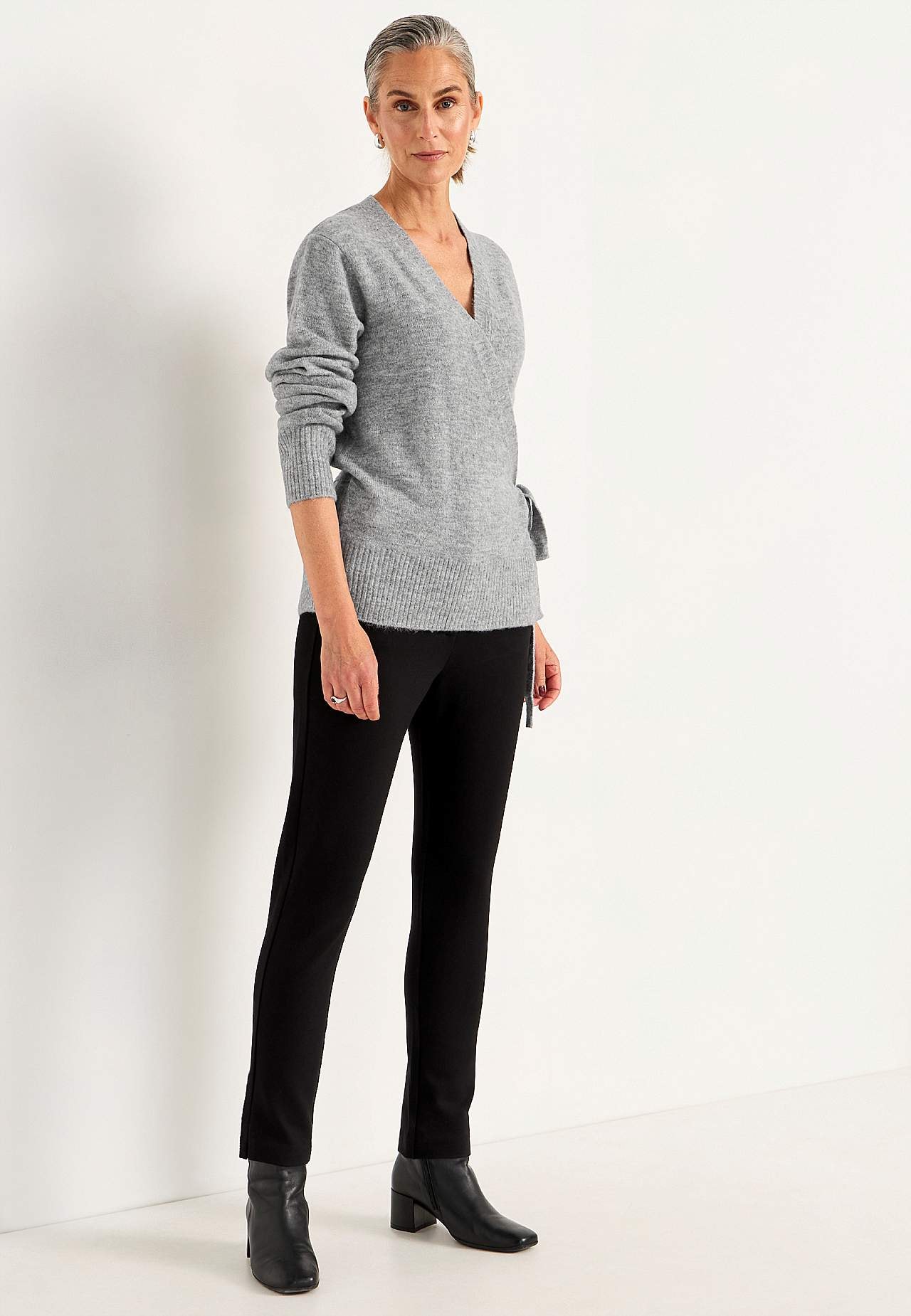 Gebreide cardigan met wikkel-ontwerp