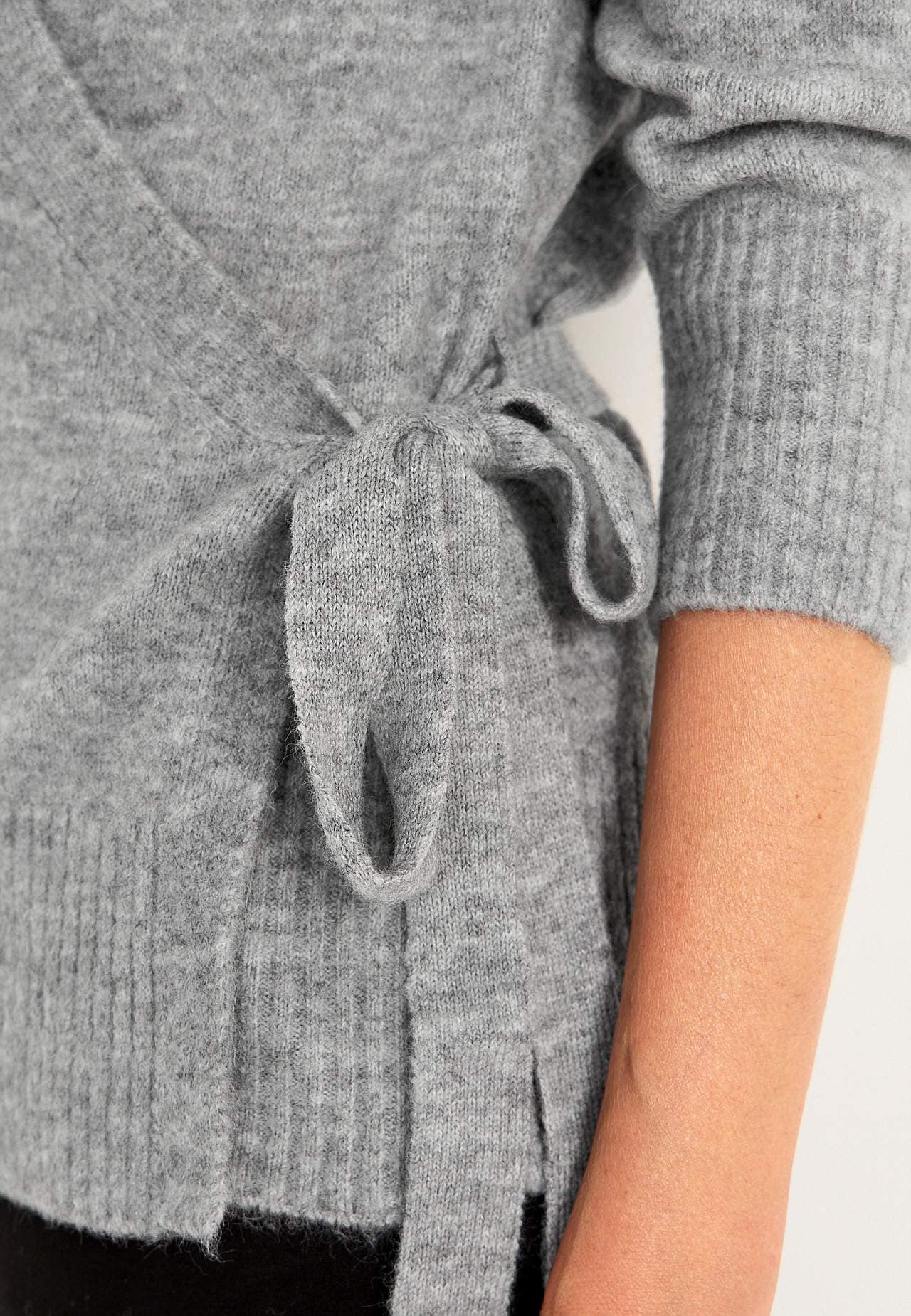 Gebreide cardigan met wikkel-ontwerp