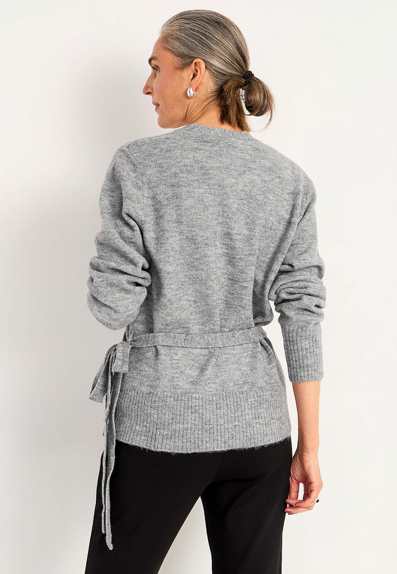 Gebreide cardigan met wikkel-ontwerp
