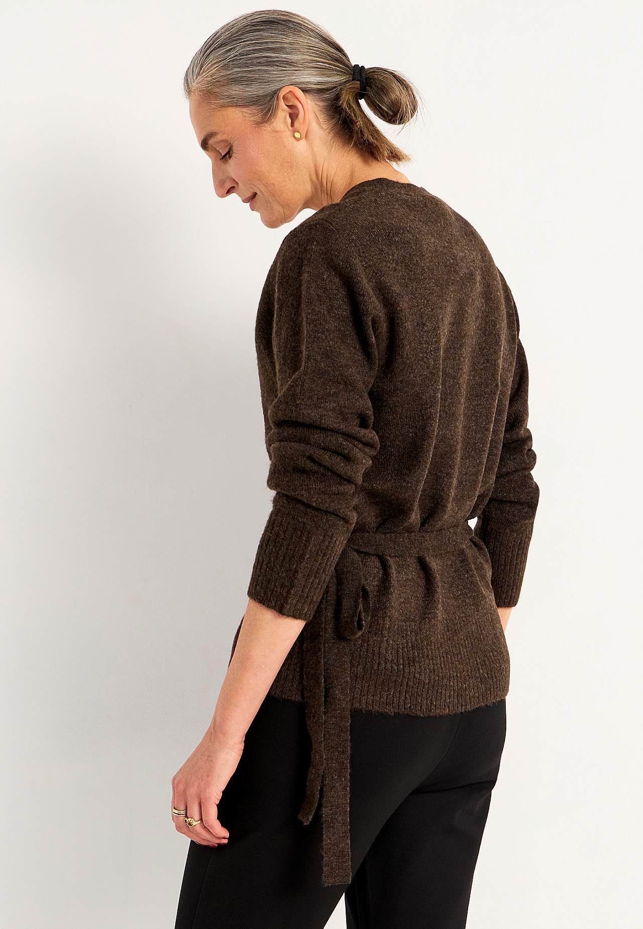 Gebreide cardigan met wikkel-ontwerp