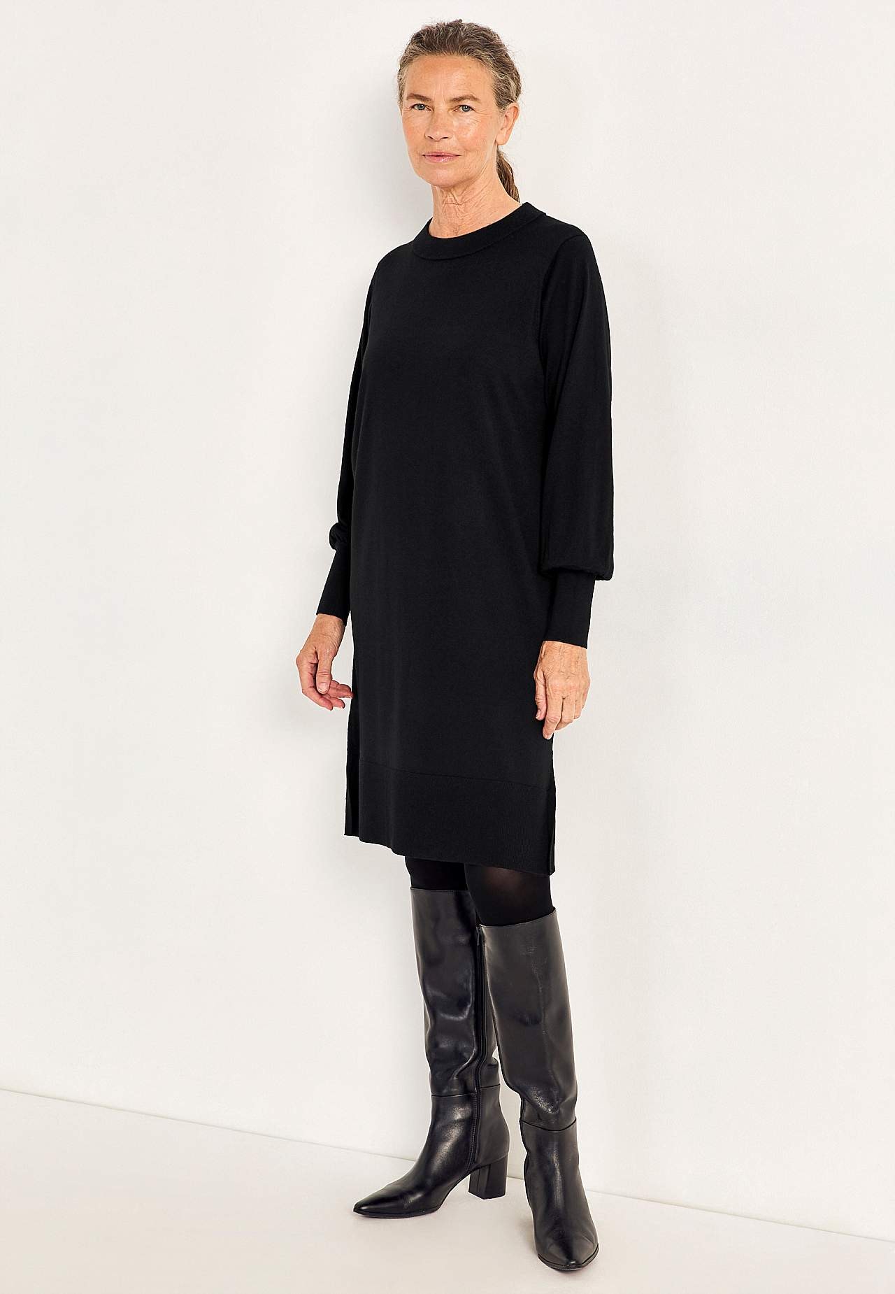 Gebreide Premium jurk van merino wol
