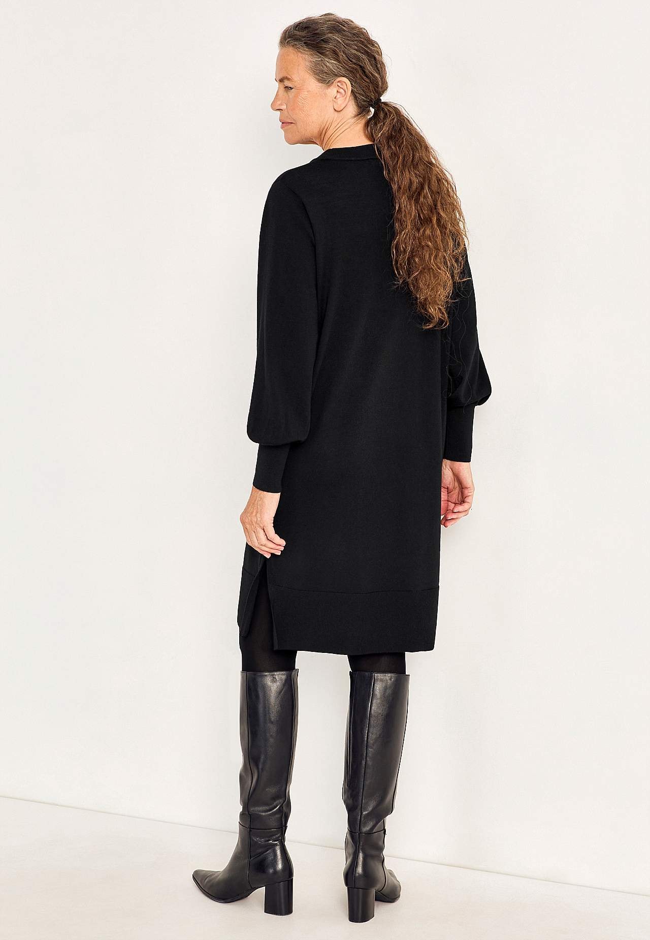 Gebreide Premium jurk van merino wol