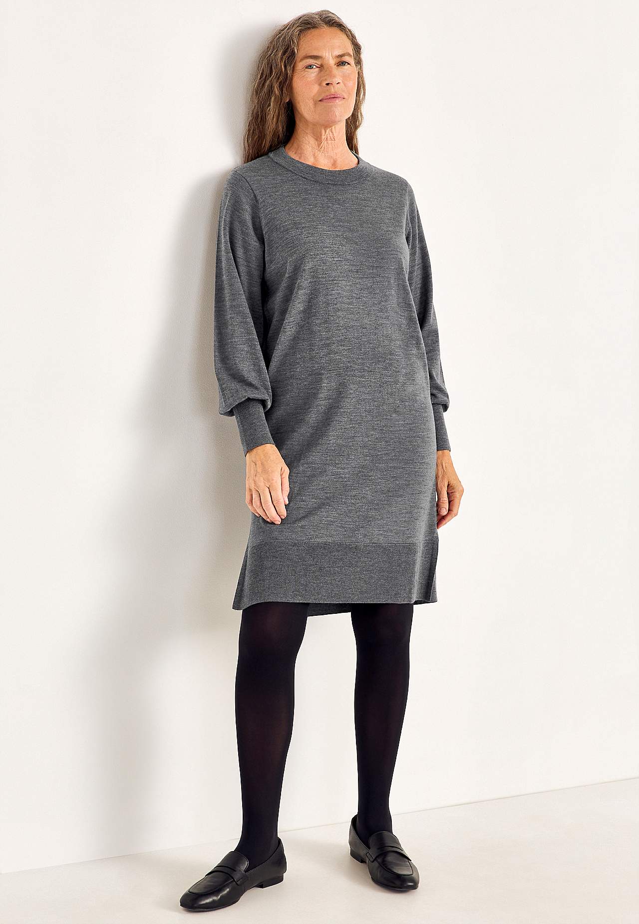 Gebreide Premium jurk van merino wol