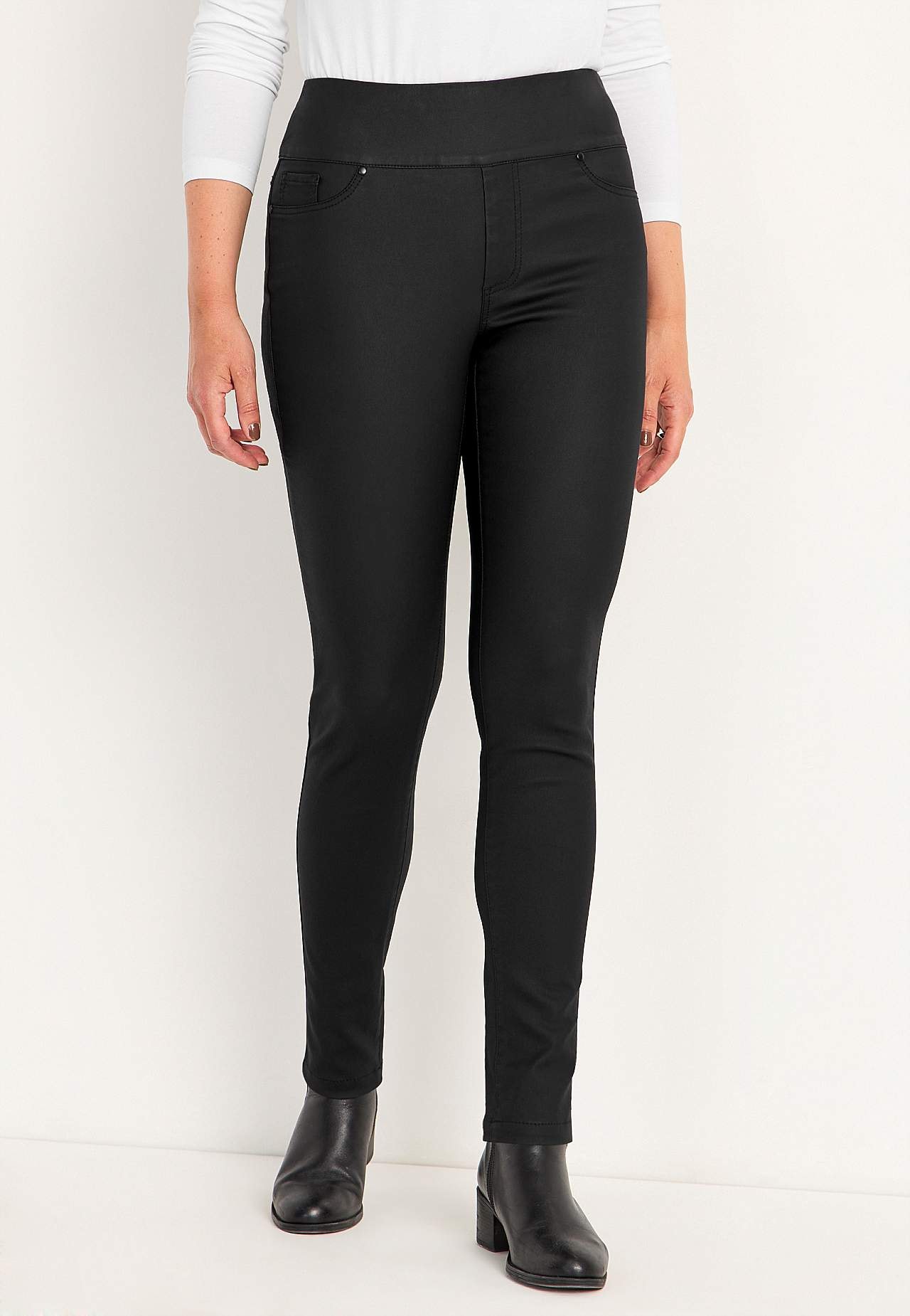 Gecoate jegging met smalle benen