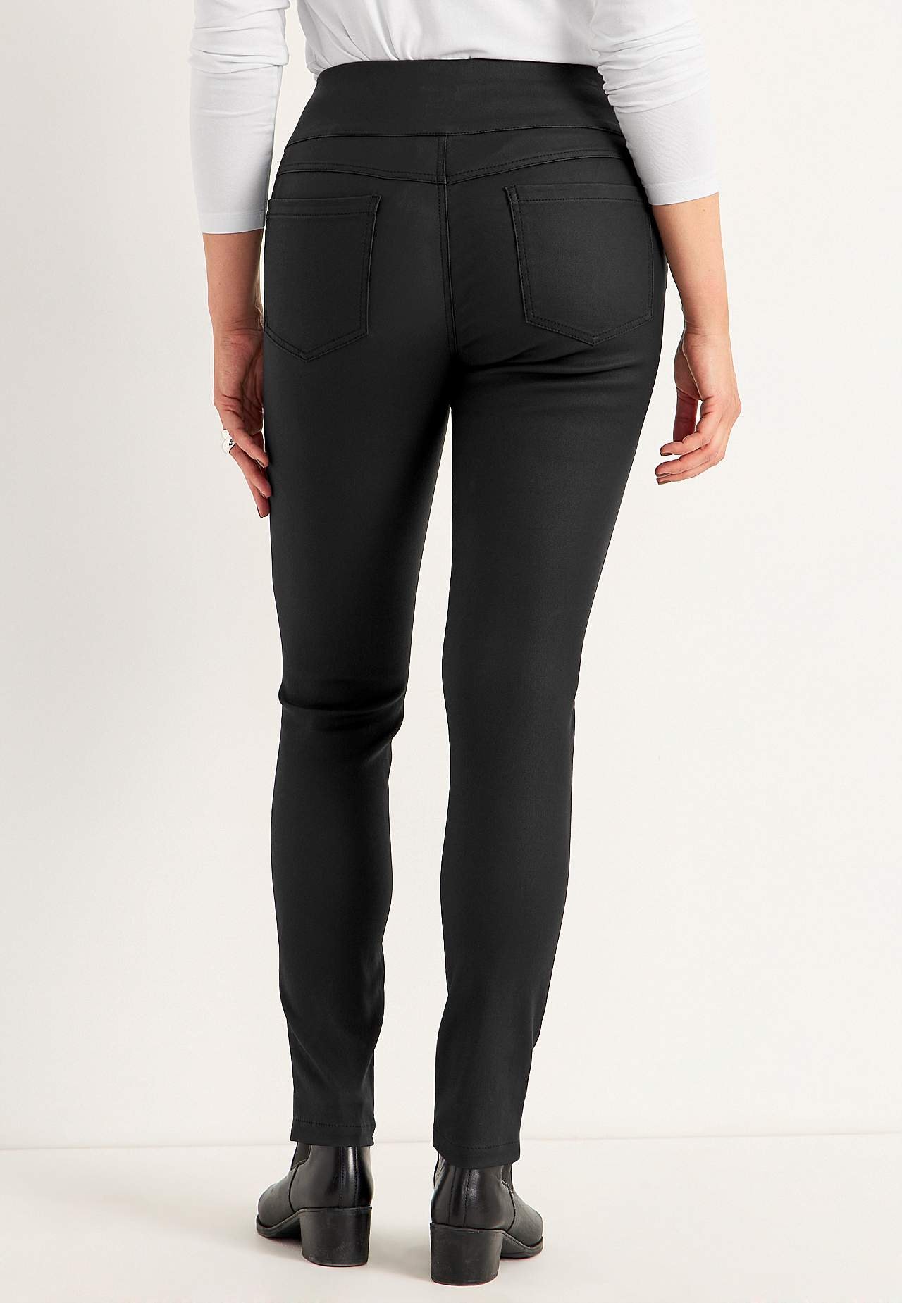 Gecoate jegging met smalle benen