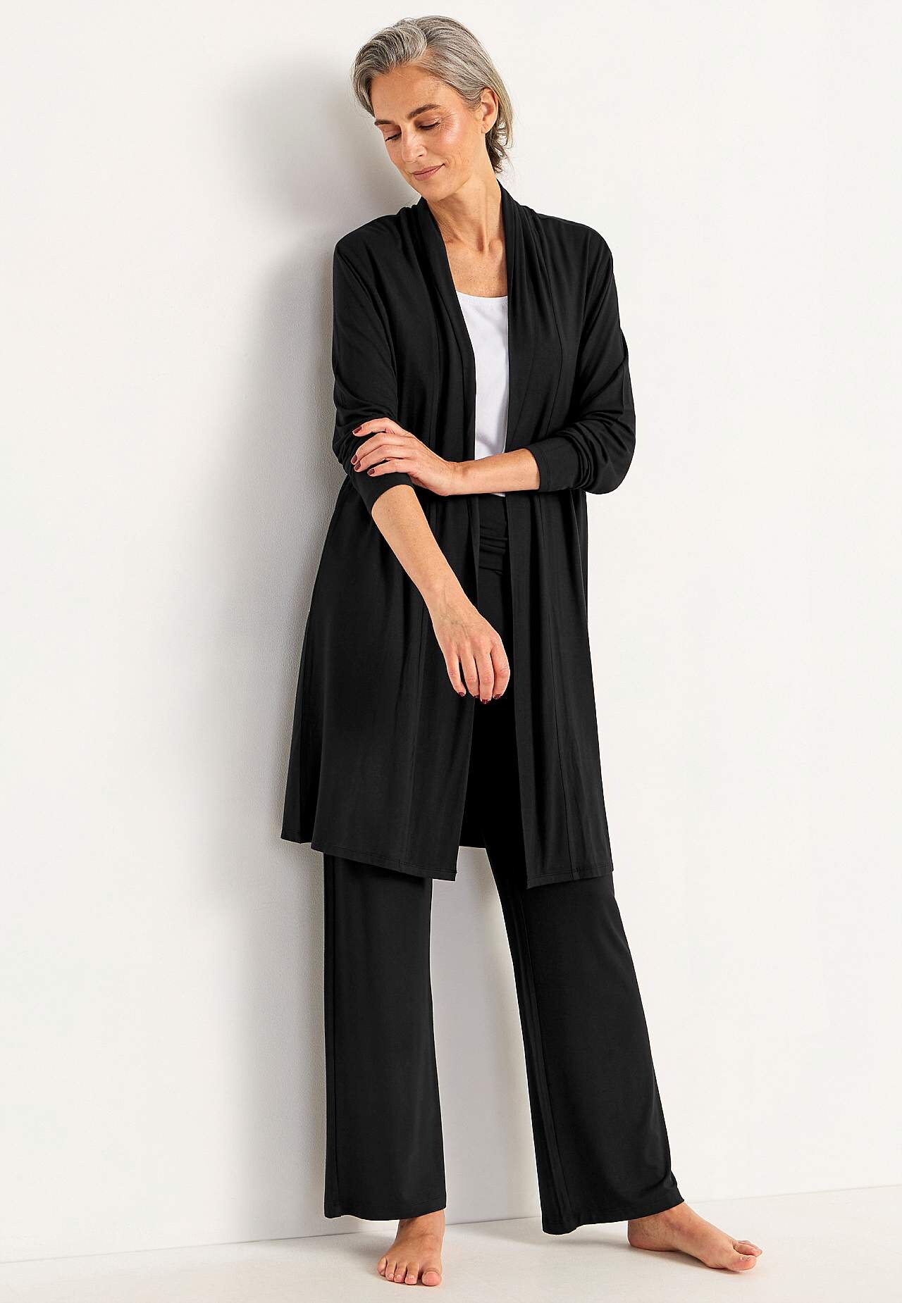Lange cardigan van tricot