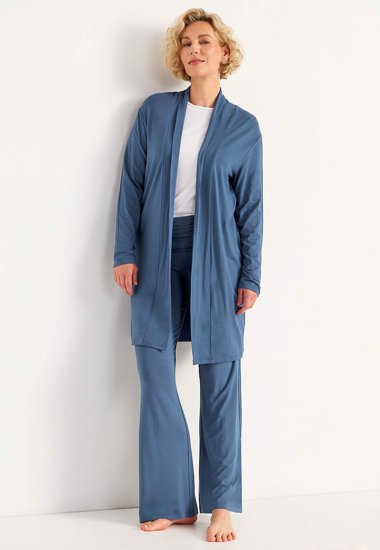 Lange cardigan van tricot