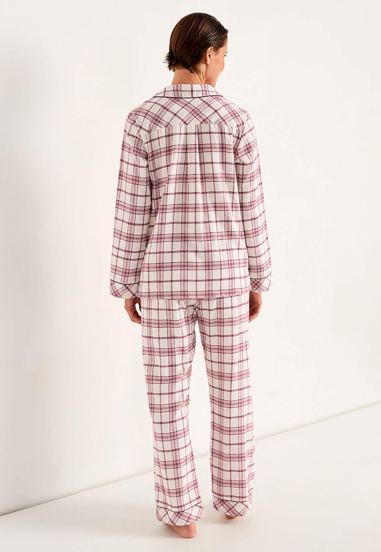 Geruite pyjama van flanel