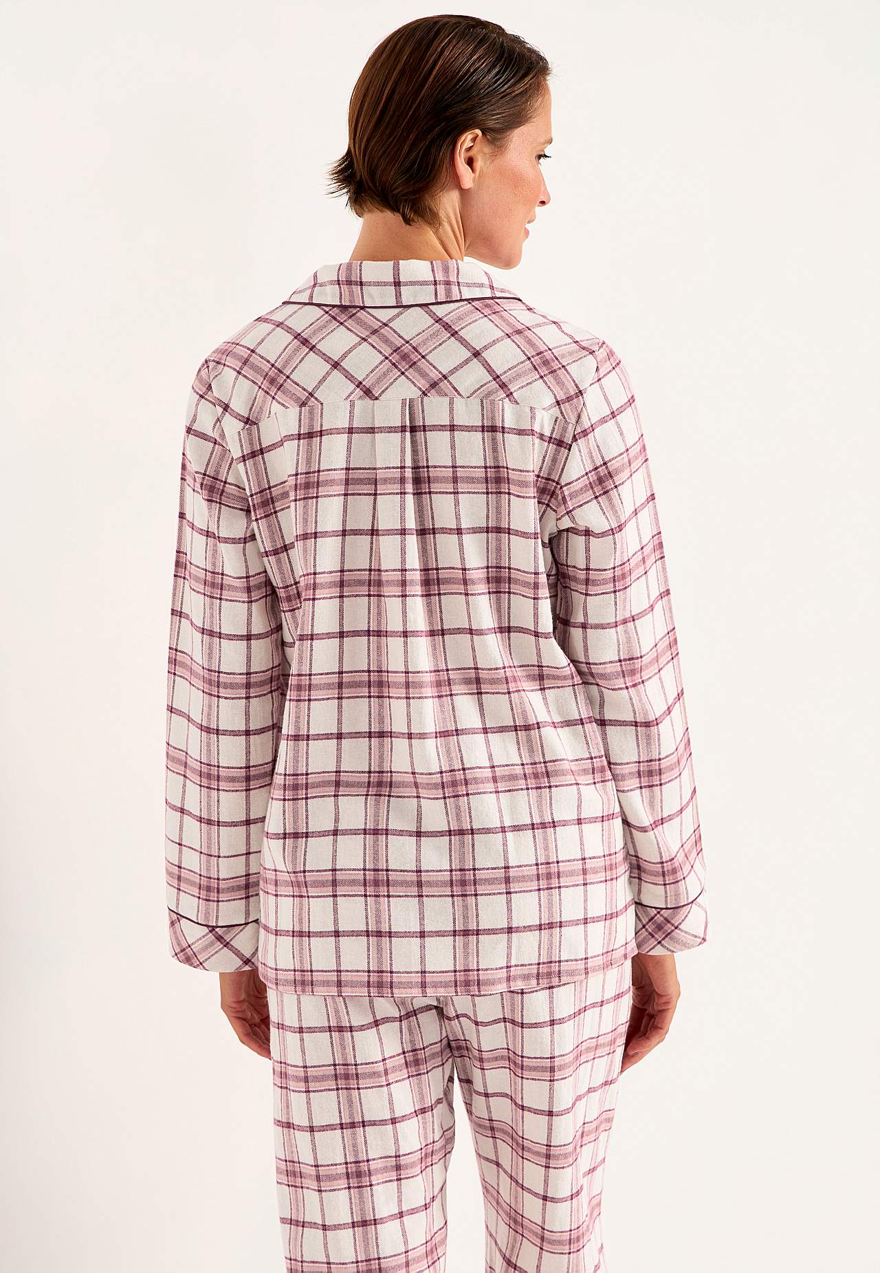 Geruite pyjama van flanel