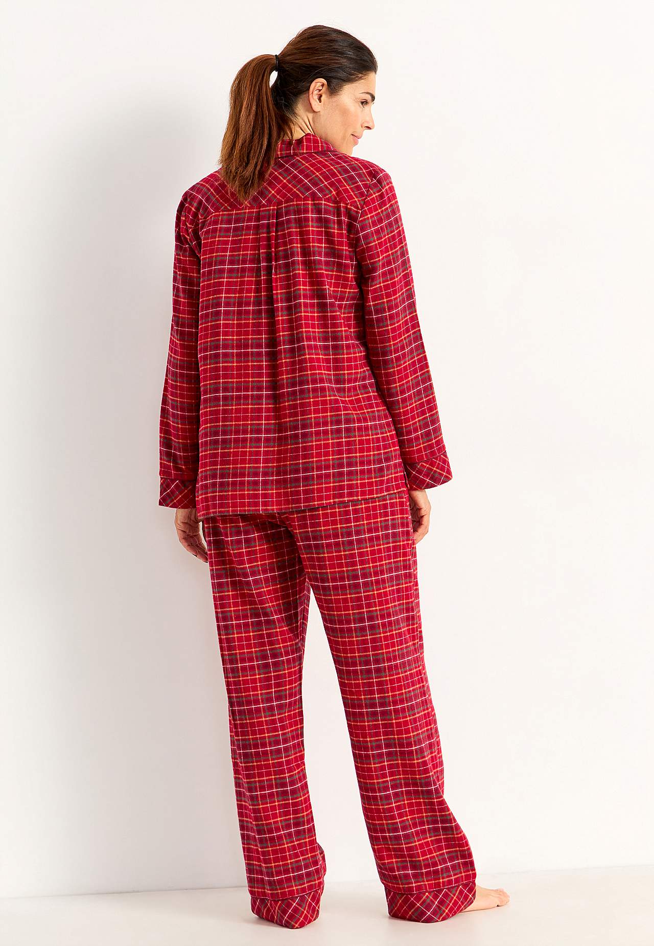 Geruite pyjama van flanel