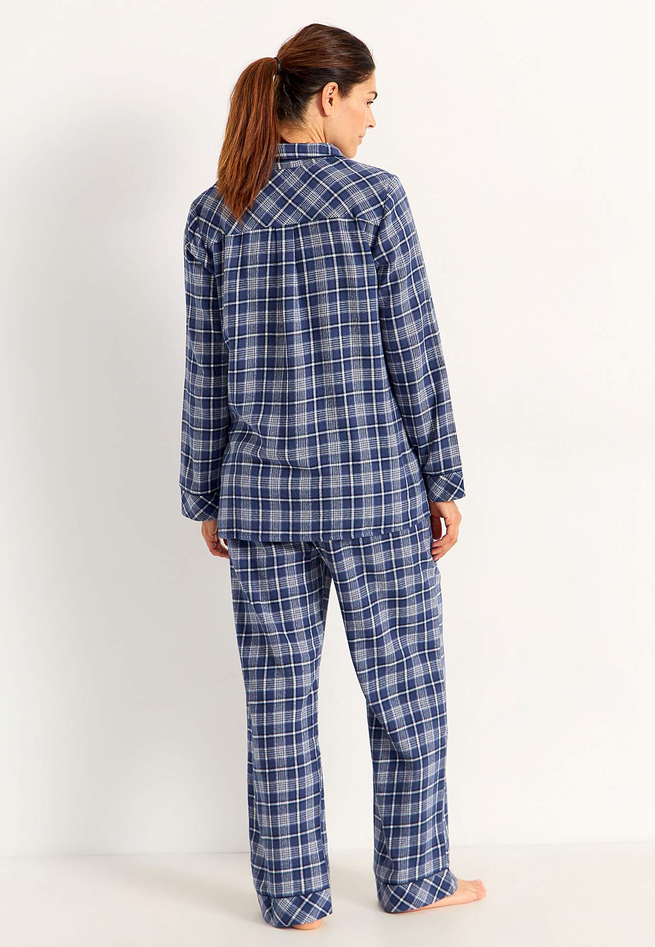 Geruite pyjama van flanel