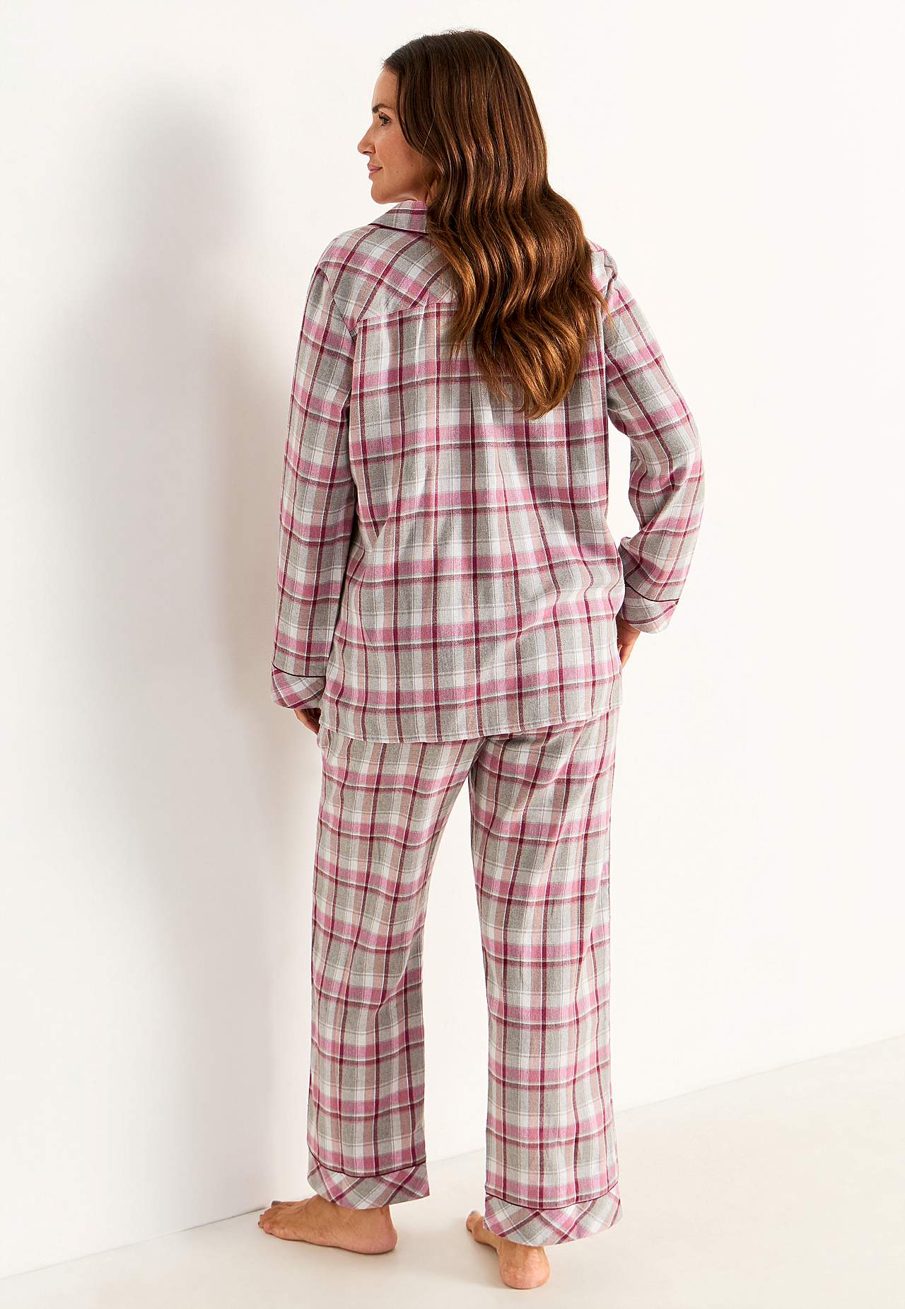 Geruite pyjama van flanel
