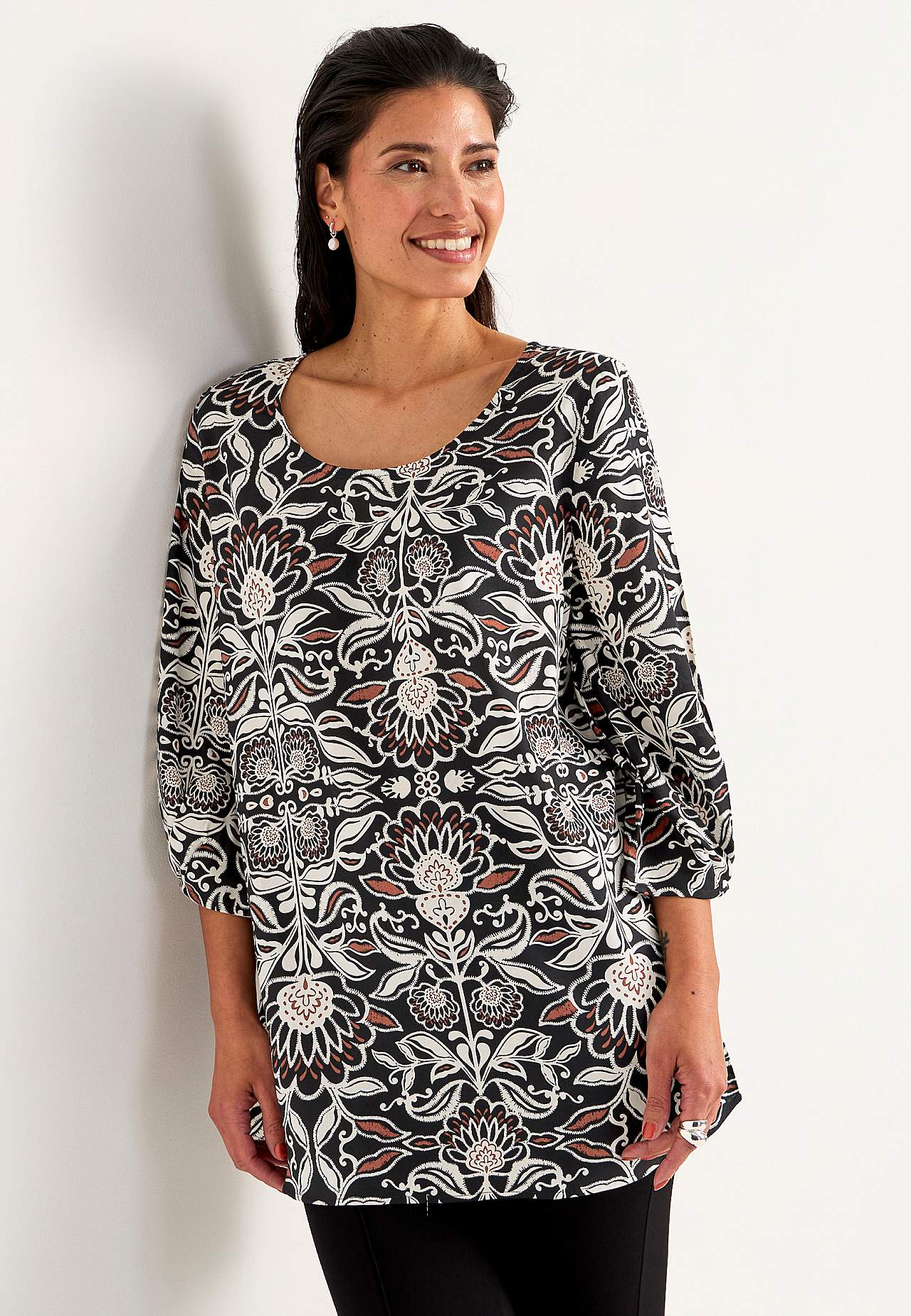 Gevlochten tuniek met 3/4 mouwen