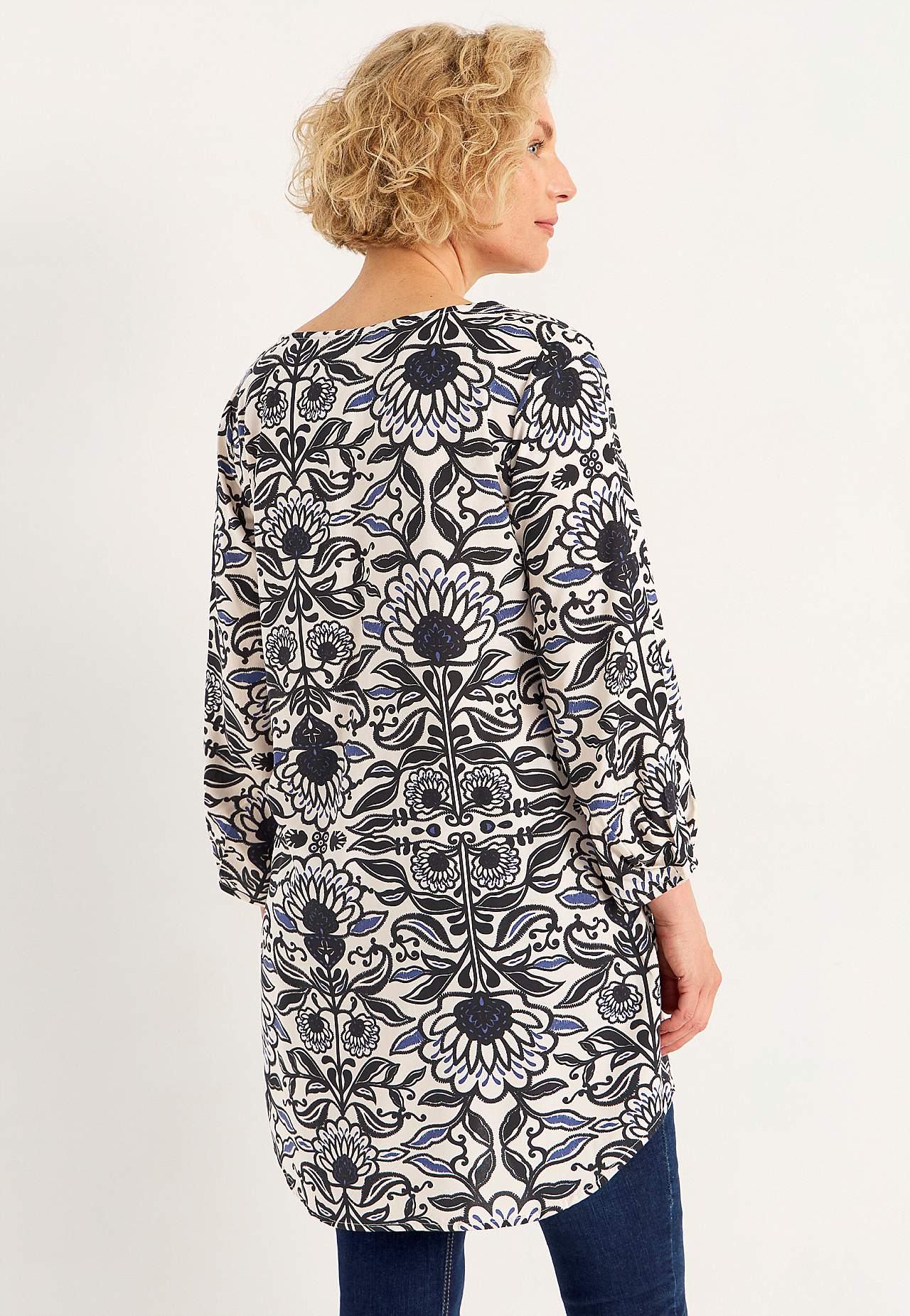 Gevlochten tuniek met 3/4 mouwen