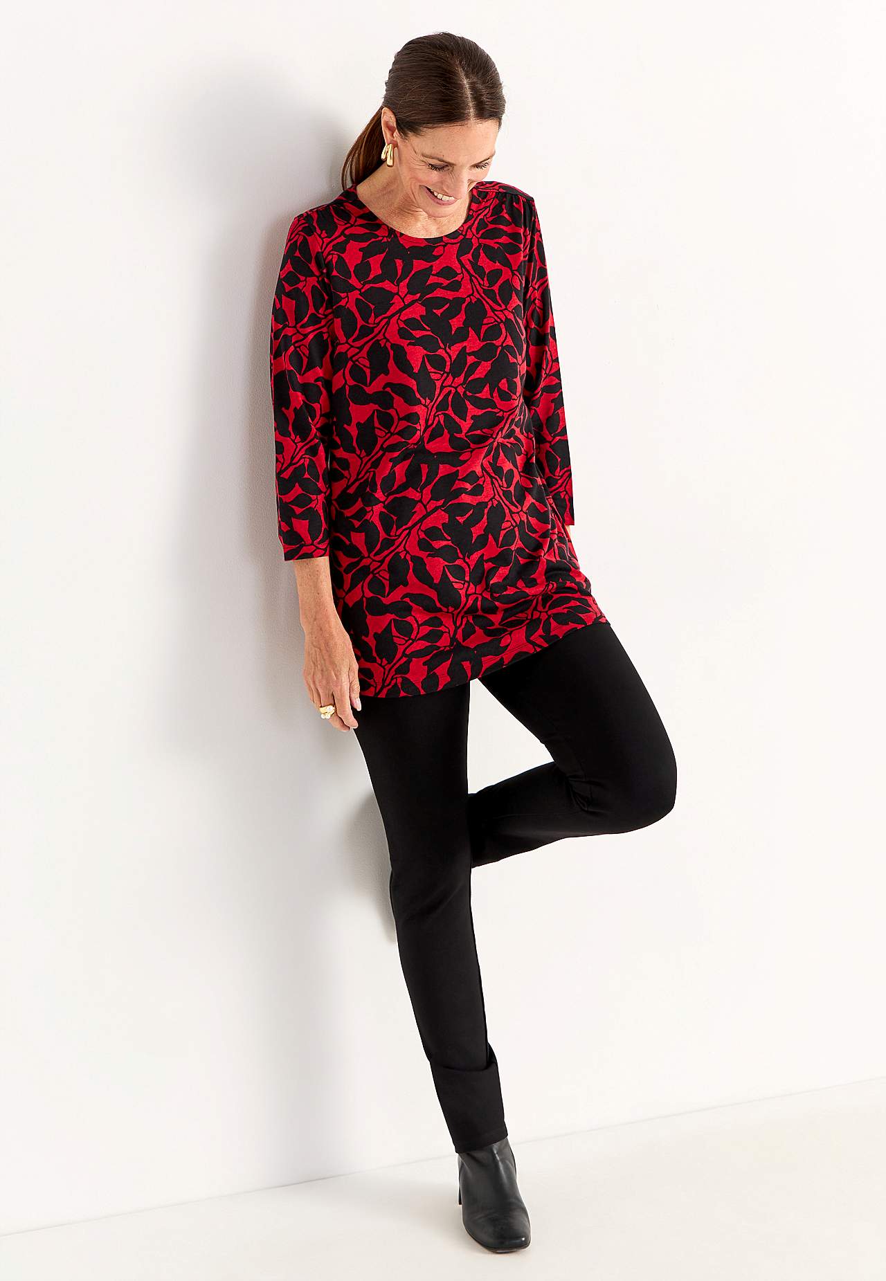 Met patroon jersey tuniek