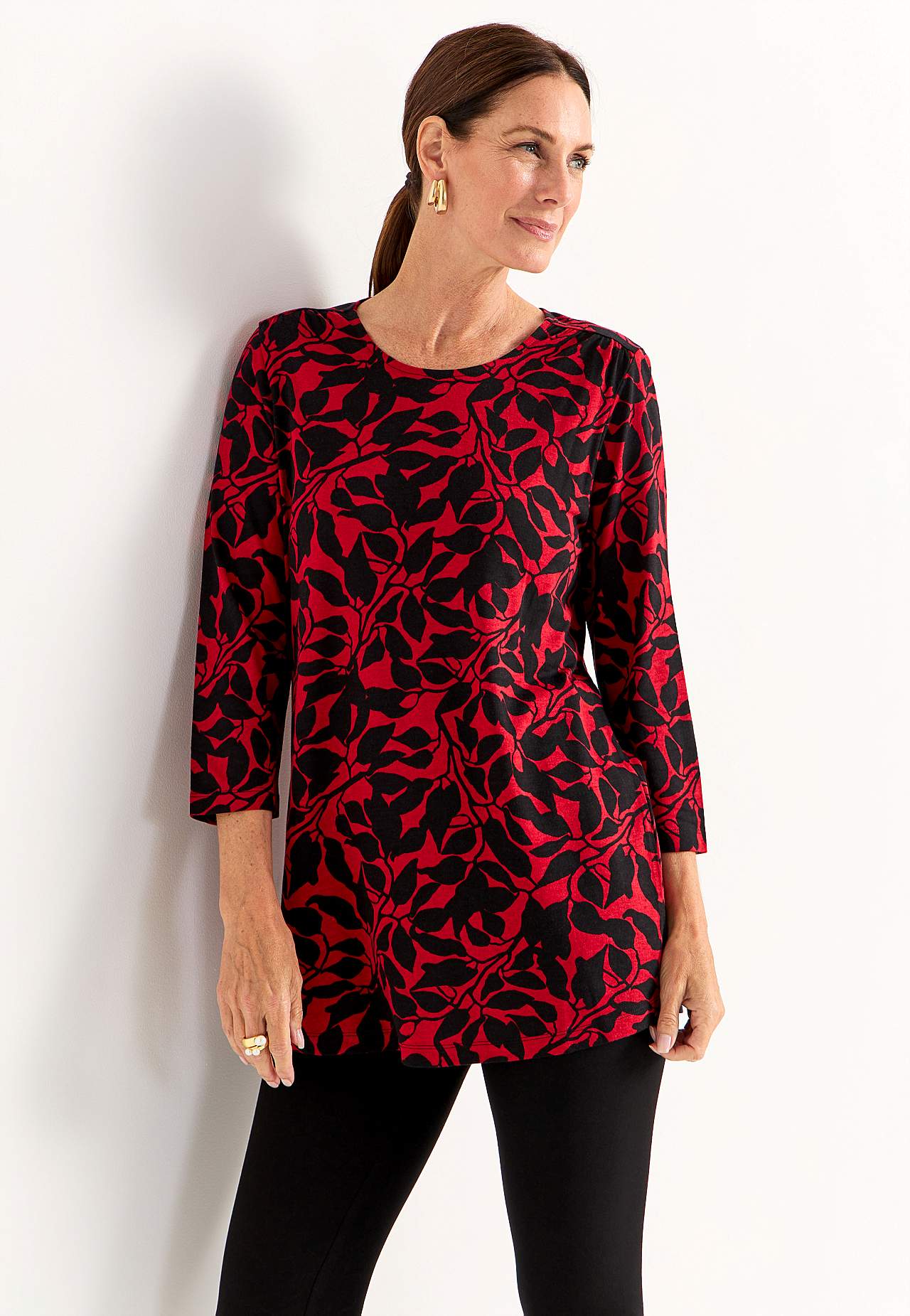 Met patroon jersey tuniek