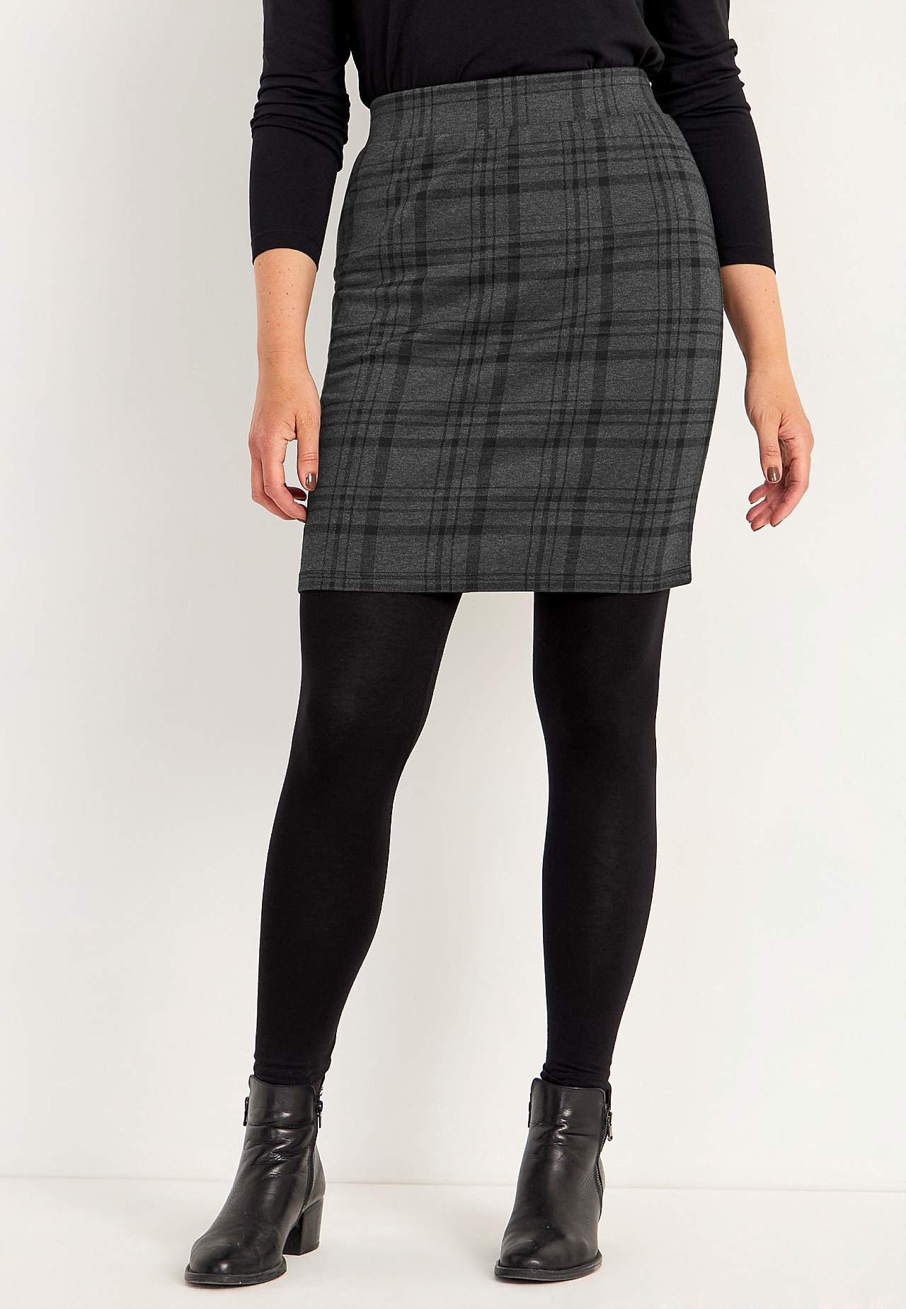 Geruite jersey rok