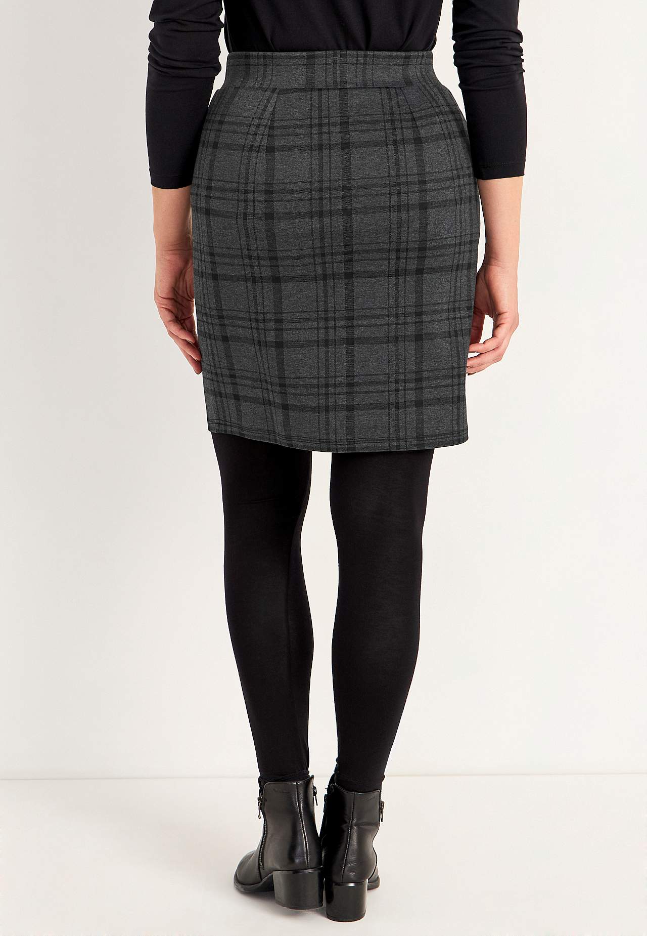 Geruite jersey rok