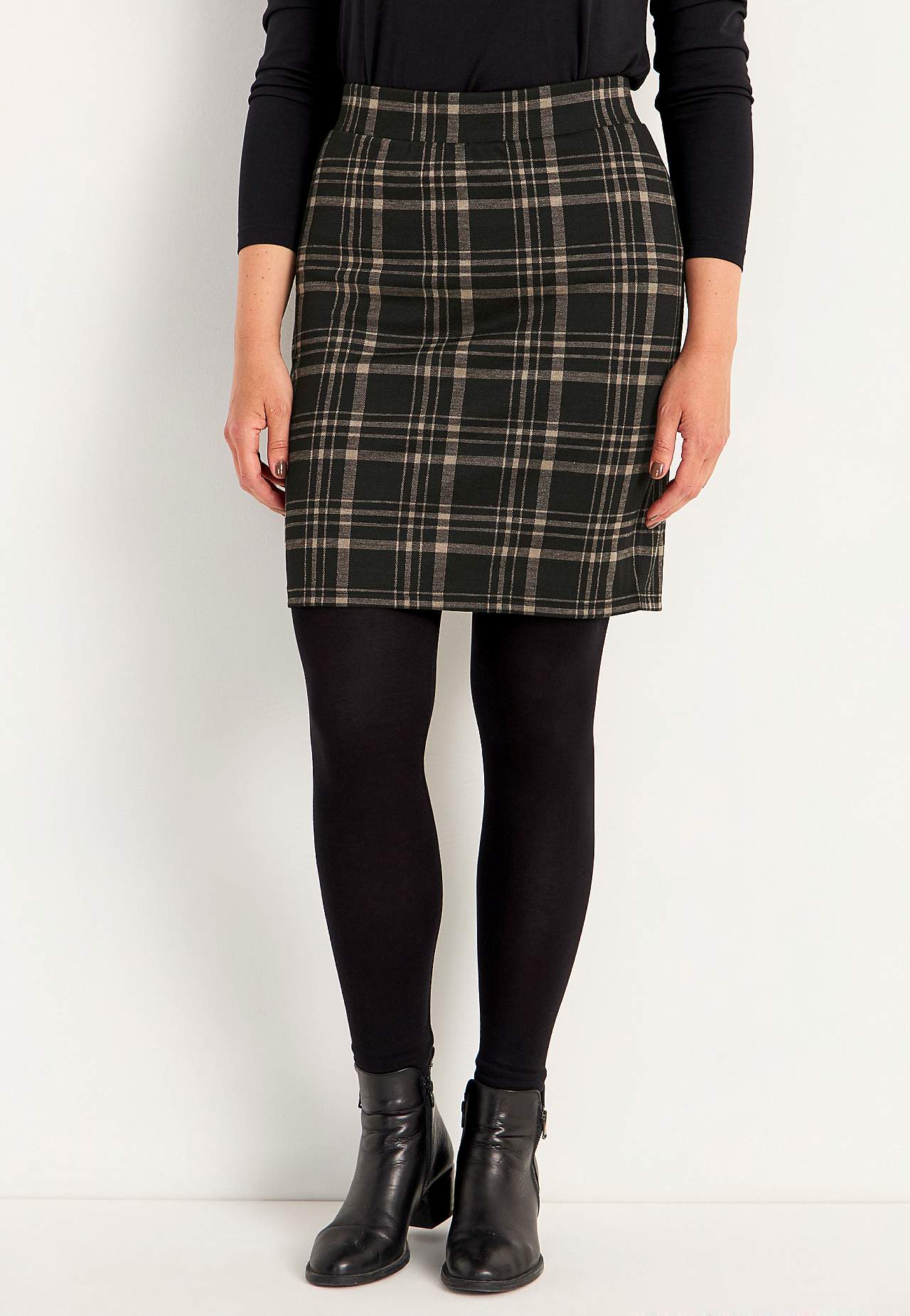 Geruite jersey rok