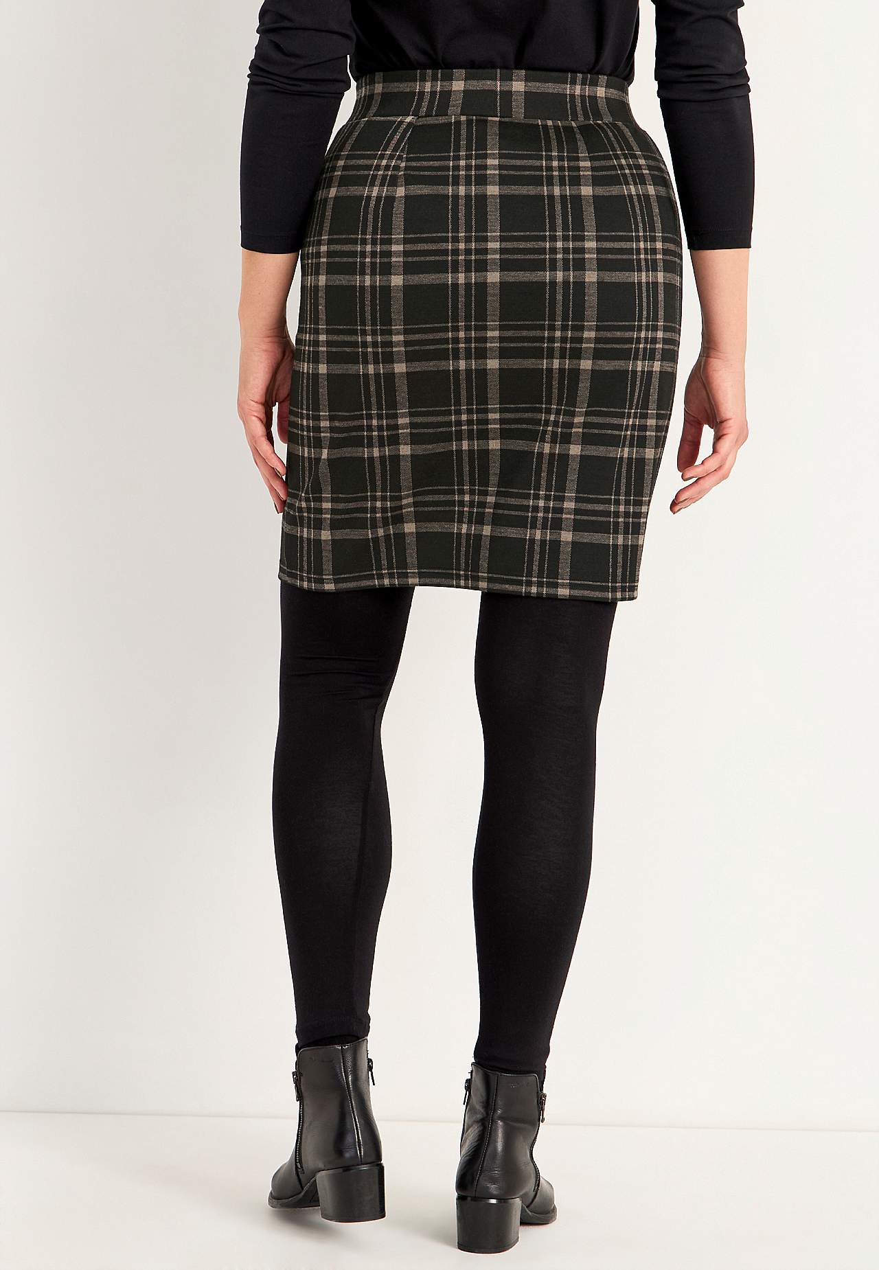 Geruite jersey rok