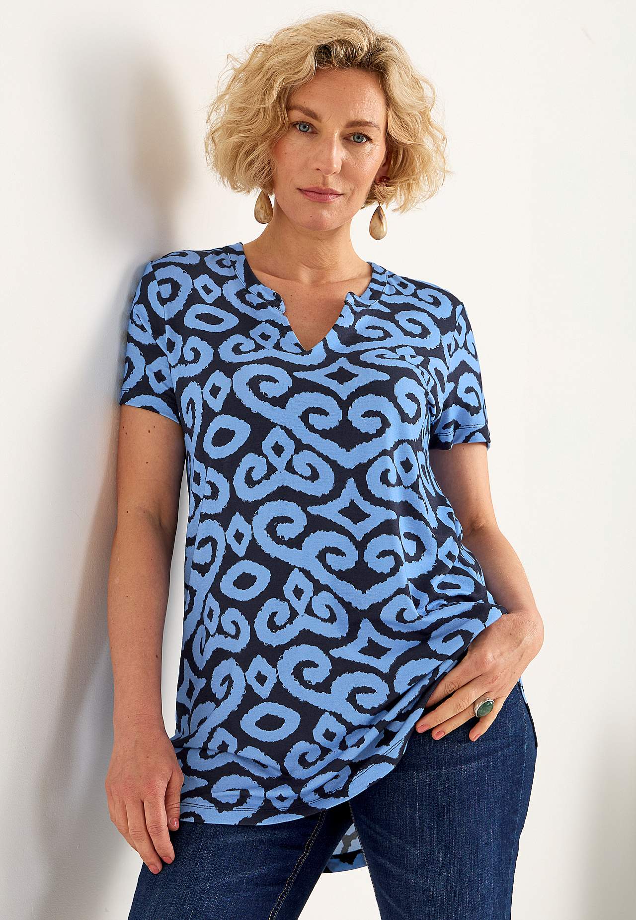 Jersey tuniek met korte mouw