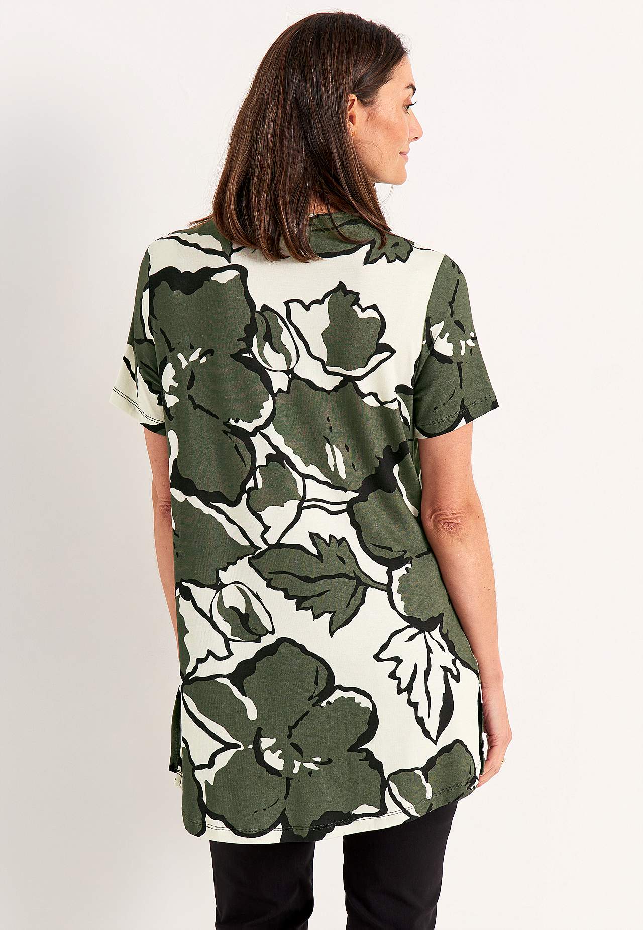 Jersey tuniek met een v-hals