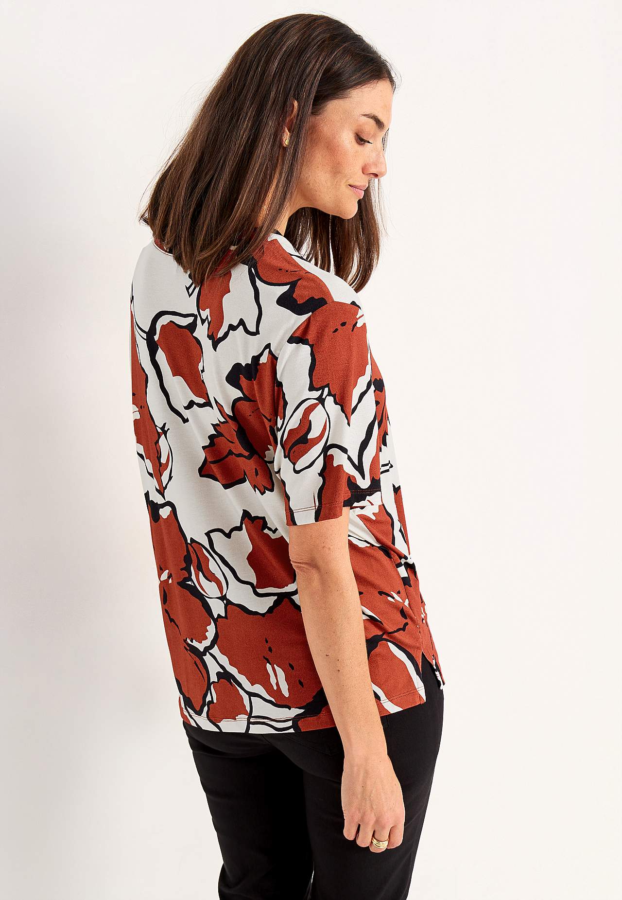 Jersey-topje met ronde hals