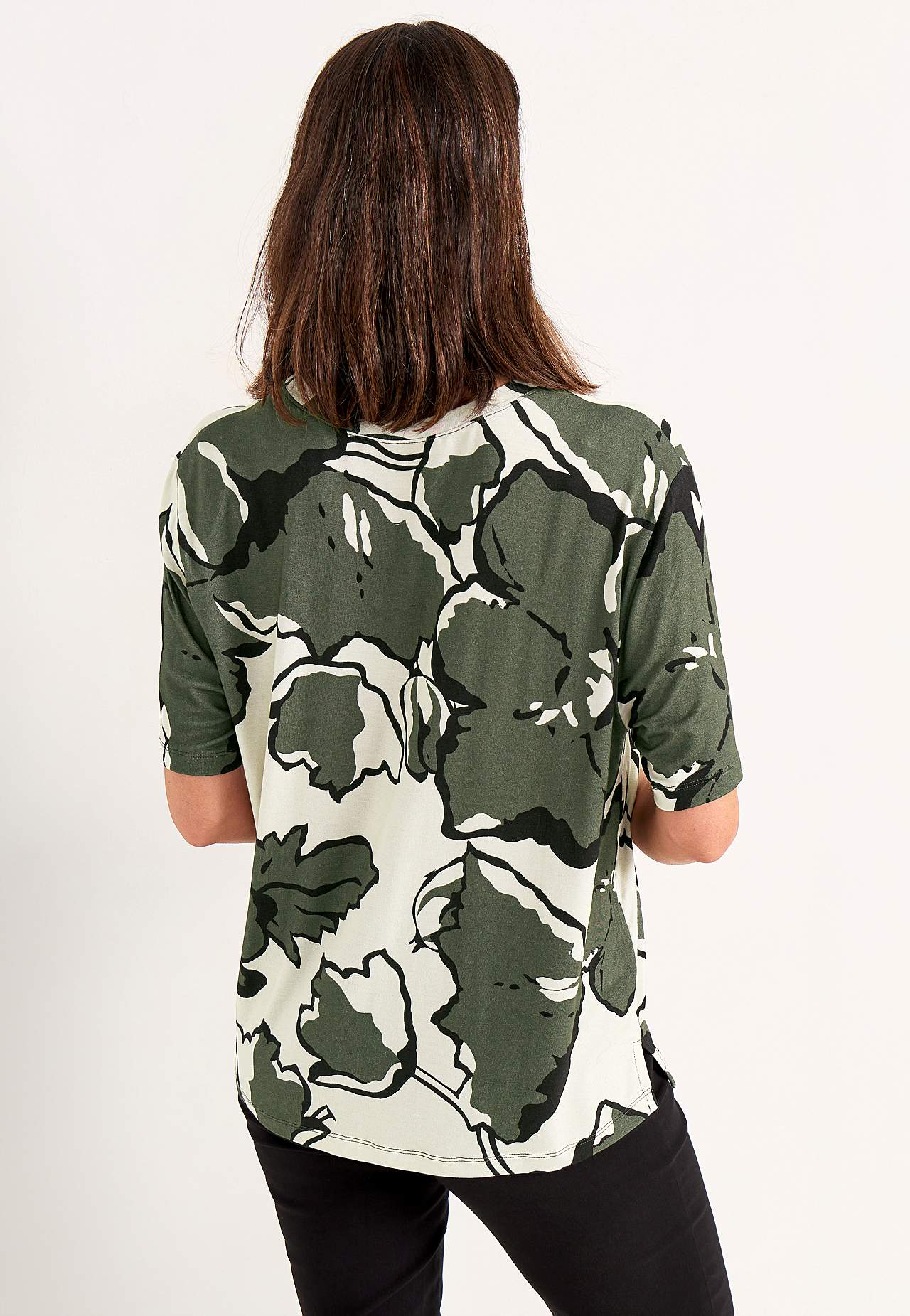 Jersey-topje met ronde hals