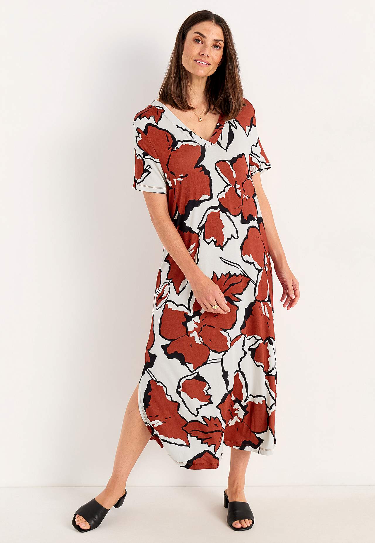 Jerseyjurk met een v-hals