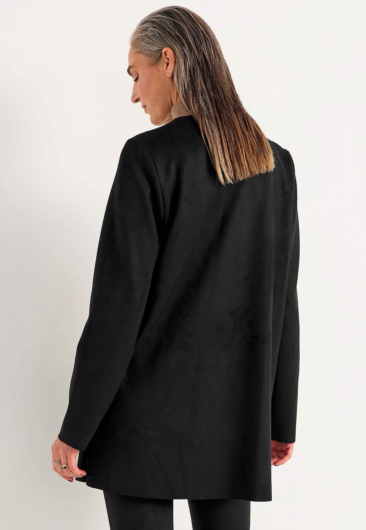 Tricotjack met suède-look