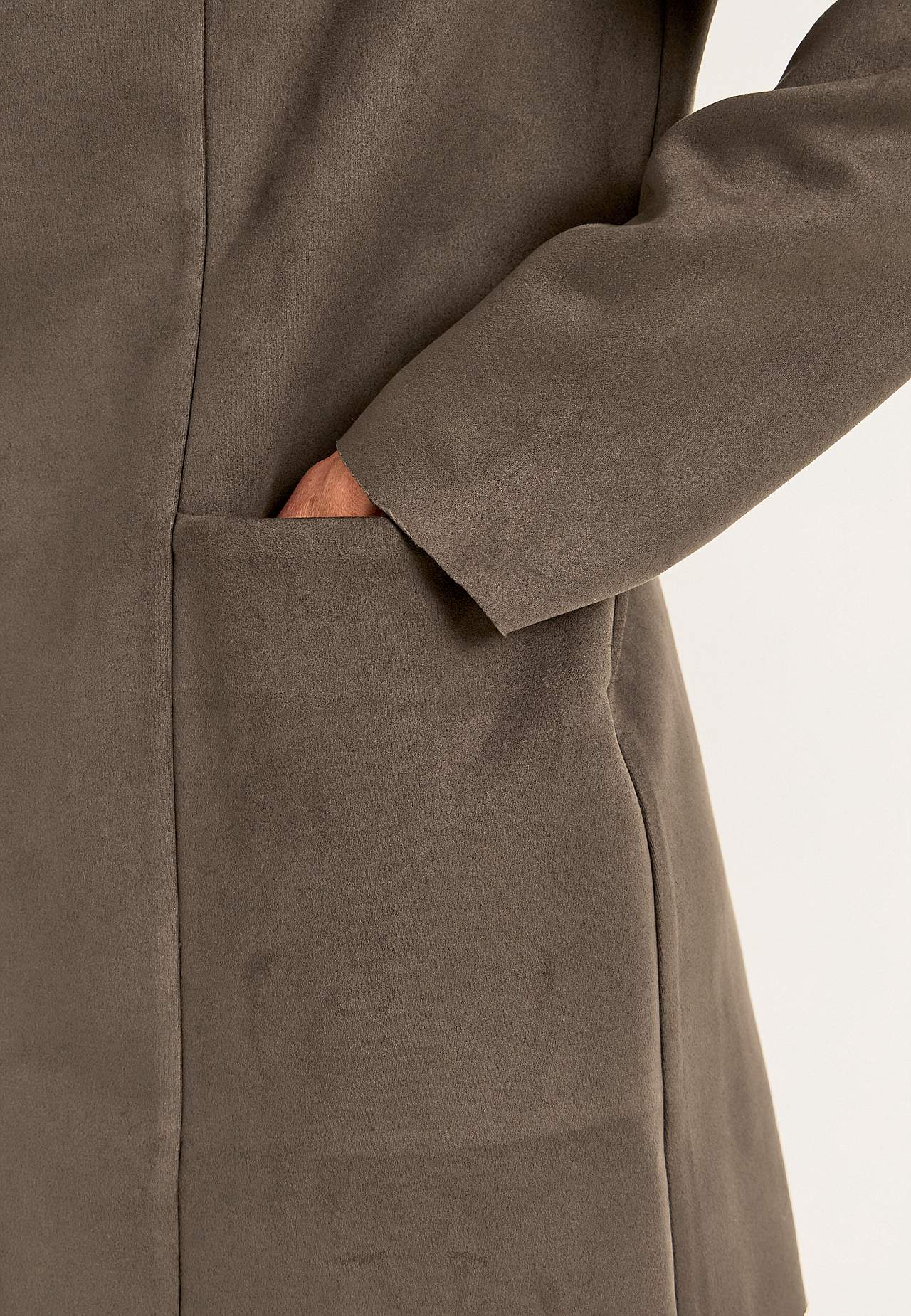 Tricotjack met suède-look