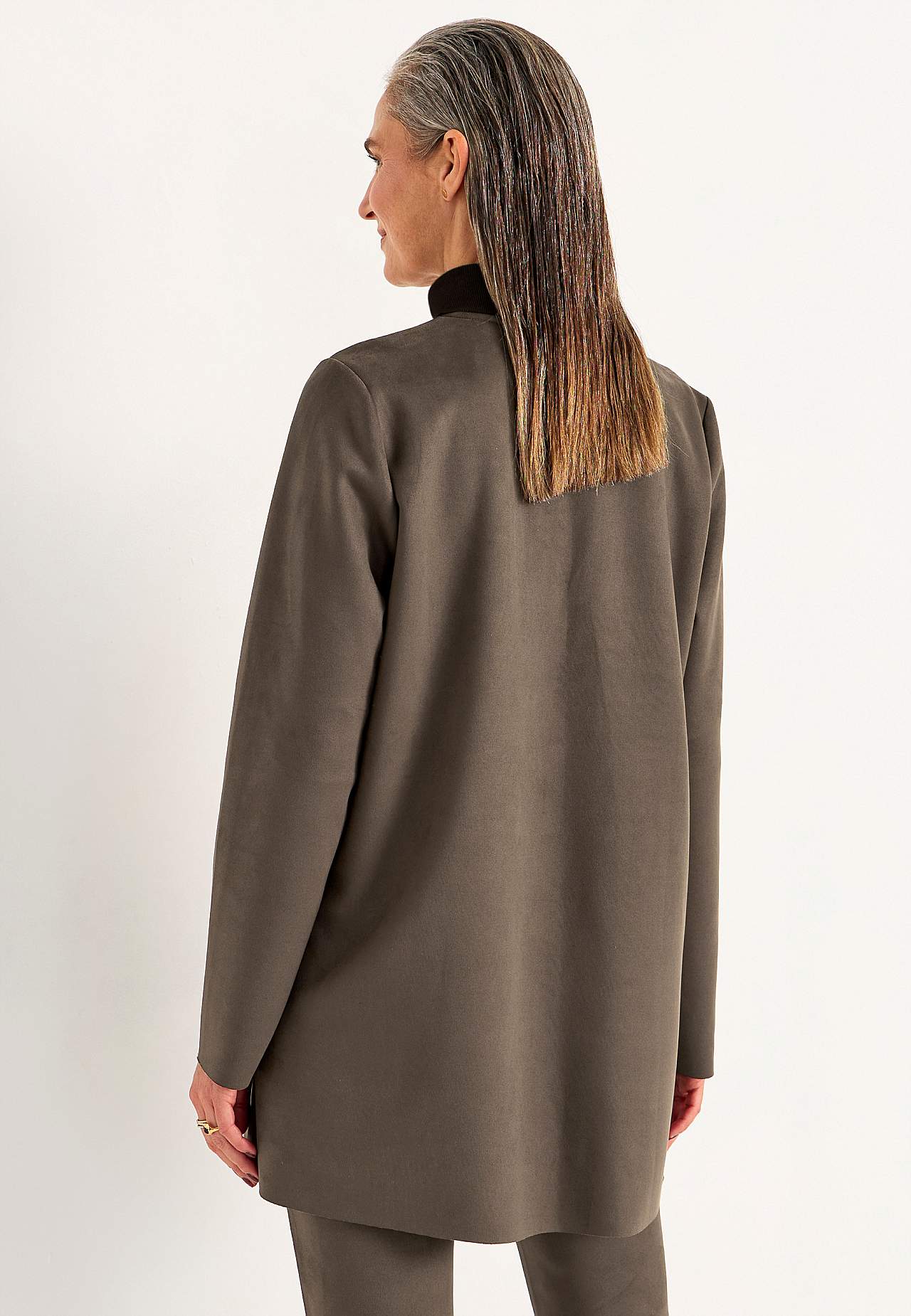 Tricotjack met suède-look